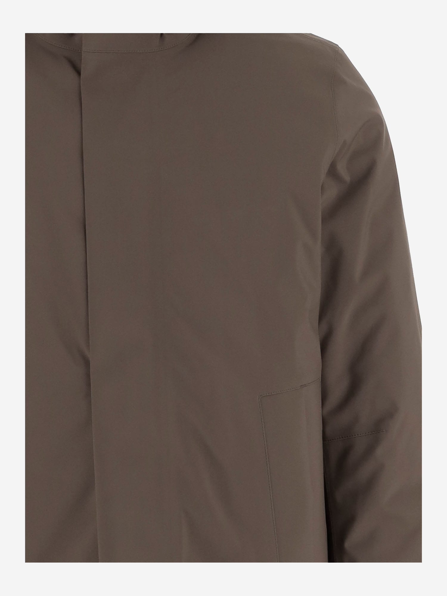 K-way High-collar Adjustable-hood Coat In Brown