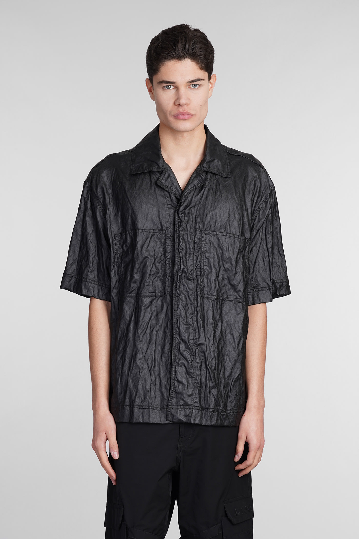 44 Label Group Shirt In Black Viscose