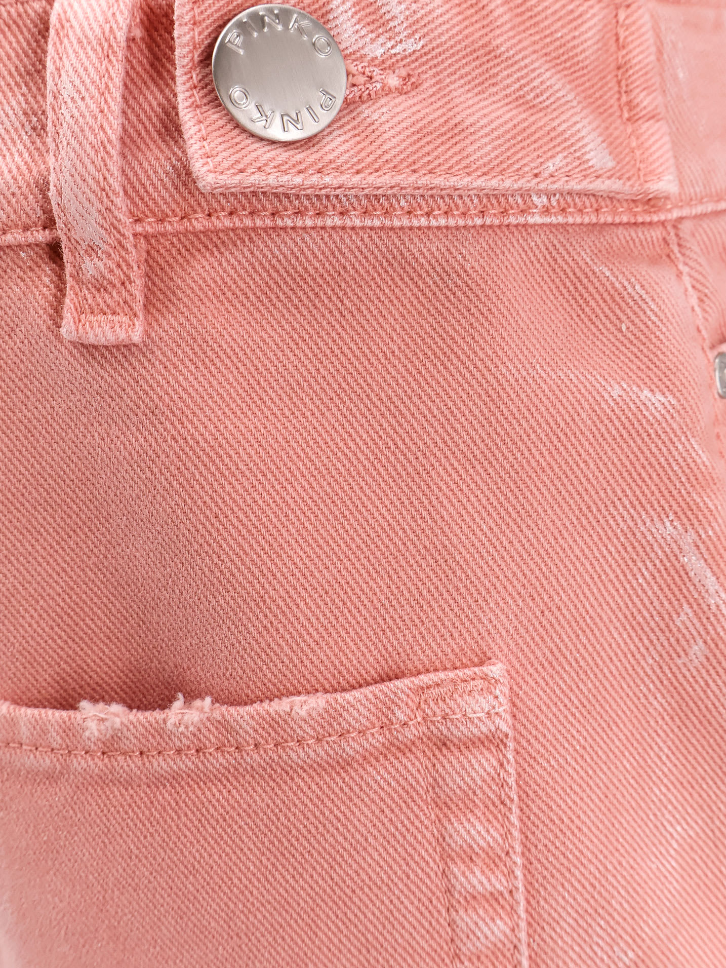 Pinko Praia Worker Denim Trouser In Pink