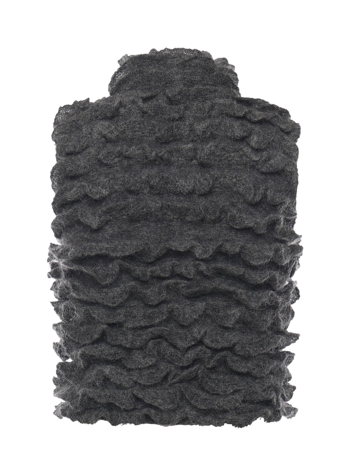 Alaïa Ruffled Mohair-blend Cropped Top In Black