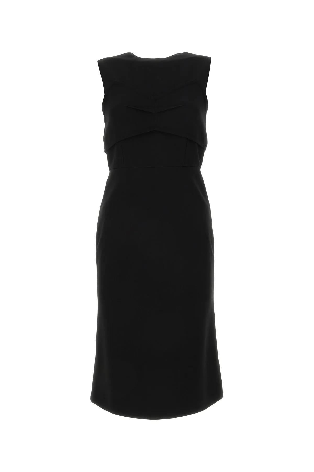 Shop Sportmax Black Stretch Polyester Mirto Dress In Nero