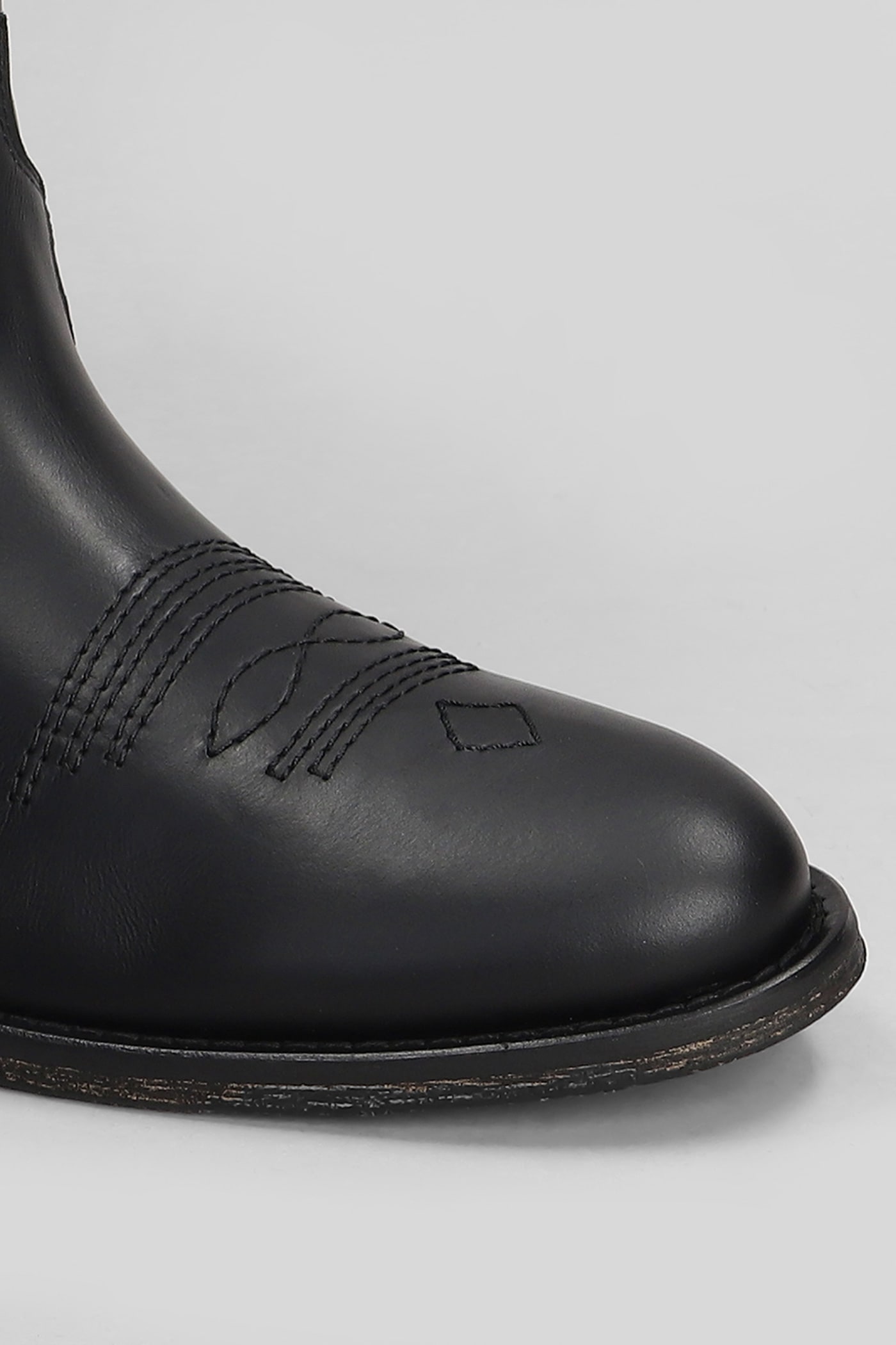 Shop Via Roma 15 Texan Ankle Boots In Black Leather