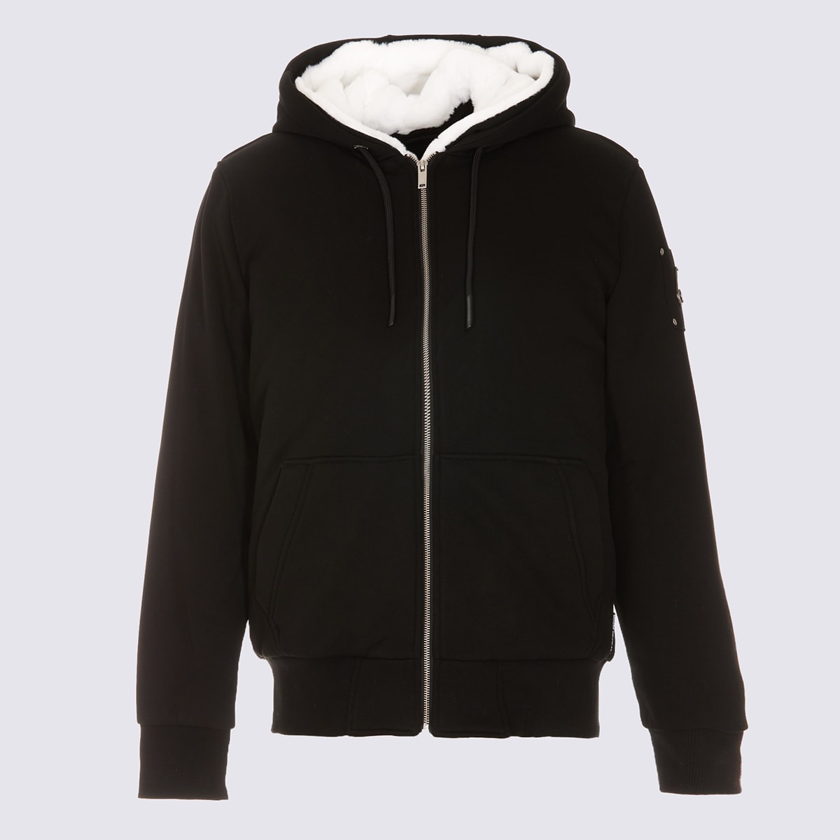 Moose Knuckles Black And White Cotton Casual Jacket In Brown
