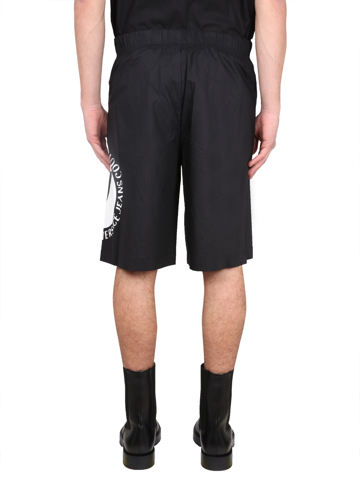 Shop Versace Jeans Couture Bermuda With Logo In 899