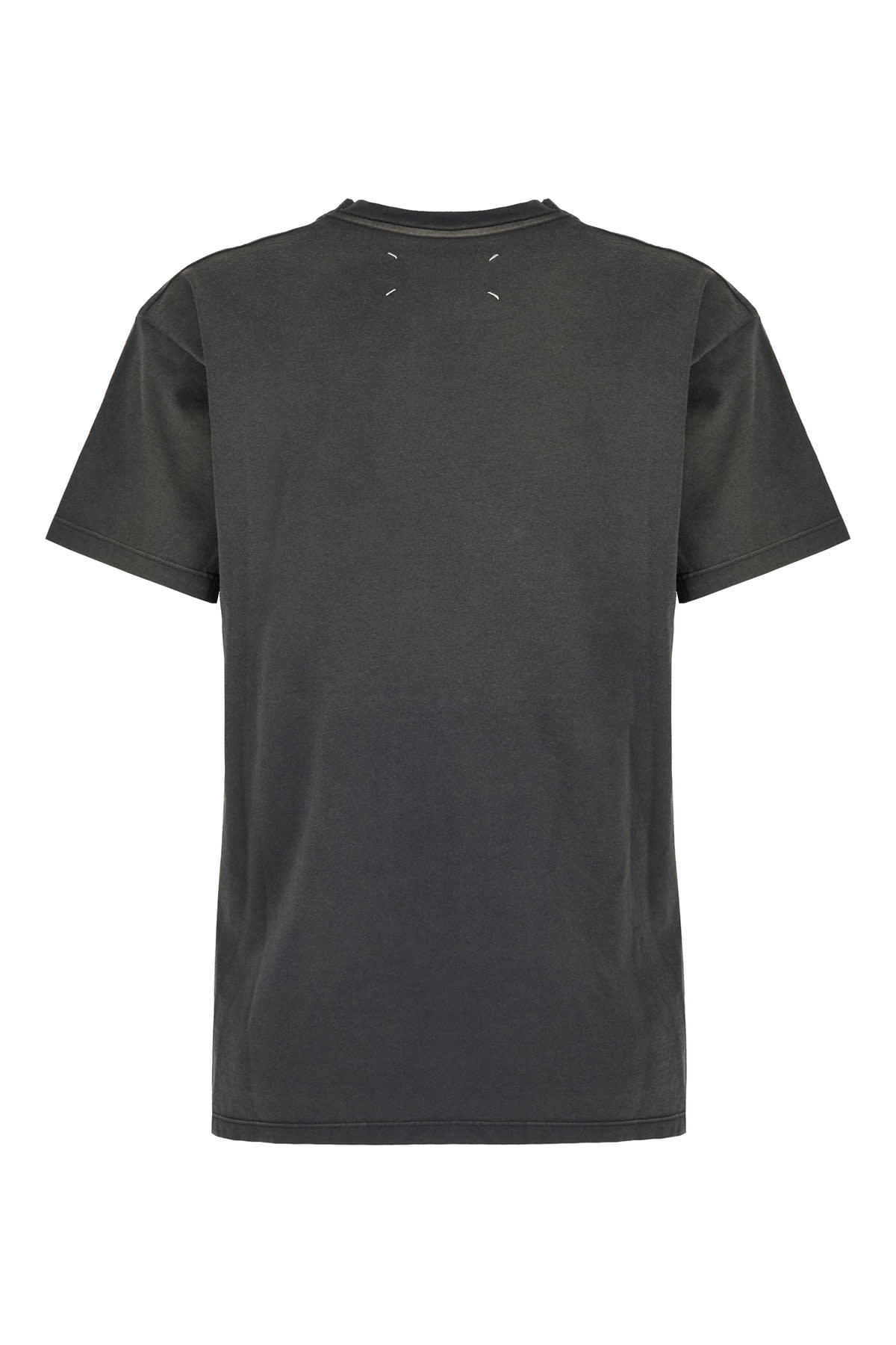 Shop Maison Margiela Dark Grey Cotton T-shirt In Washed Black