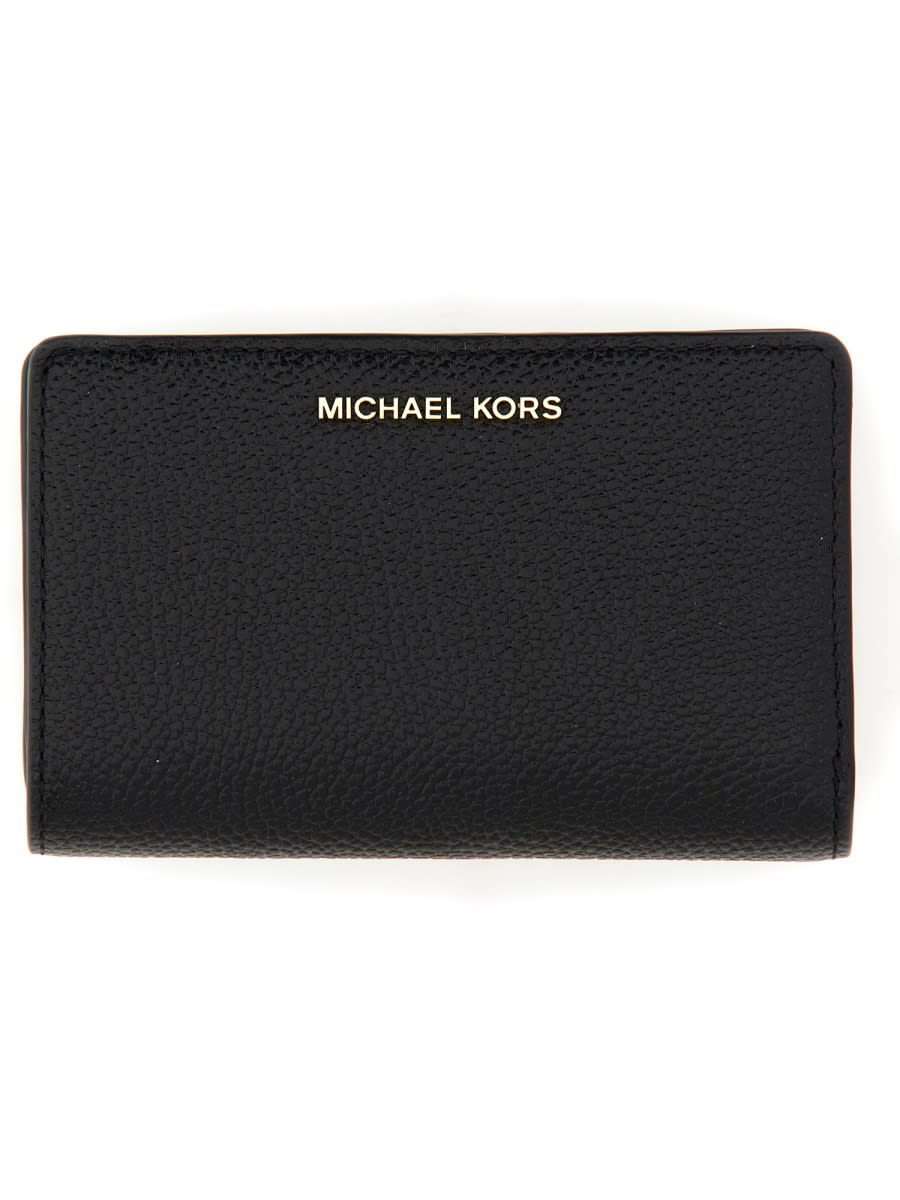 Shop Michael Kors Wallet With Logo In Black