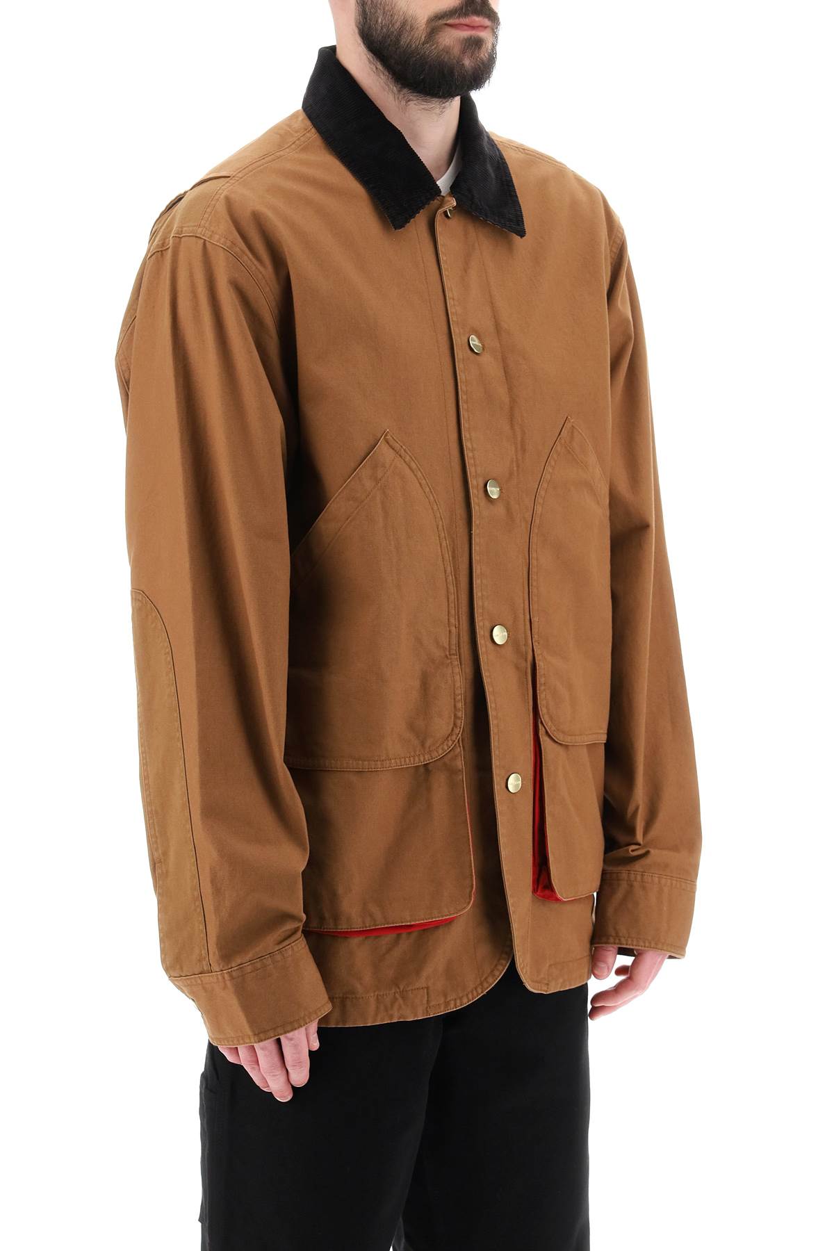 Shop Carhartt Heston Cotton Shirt Jacket In Hamilton Brown Cherry (brown)