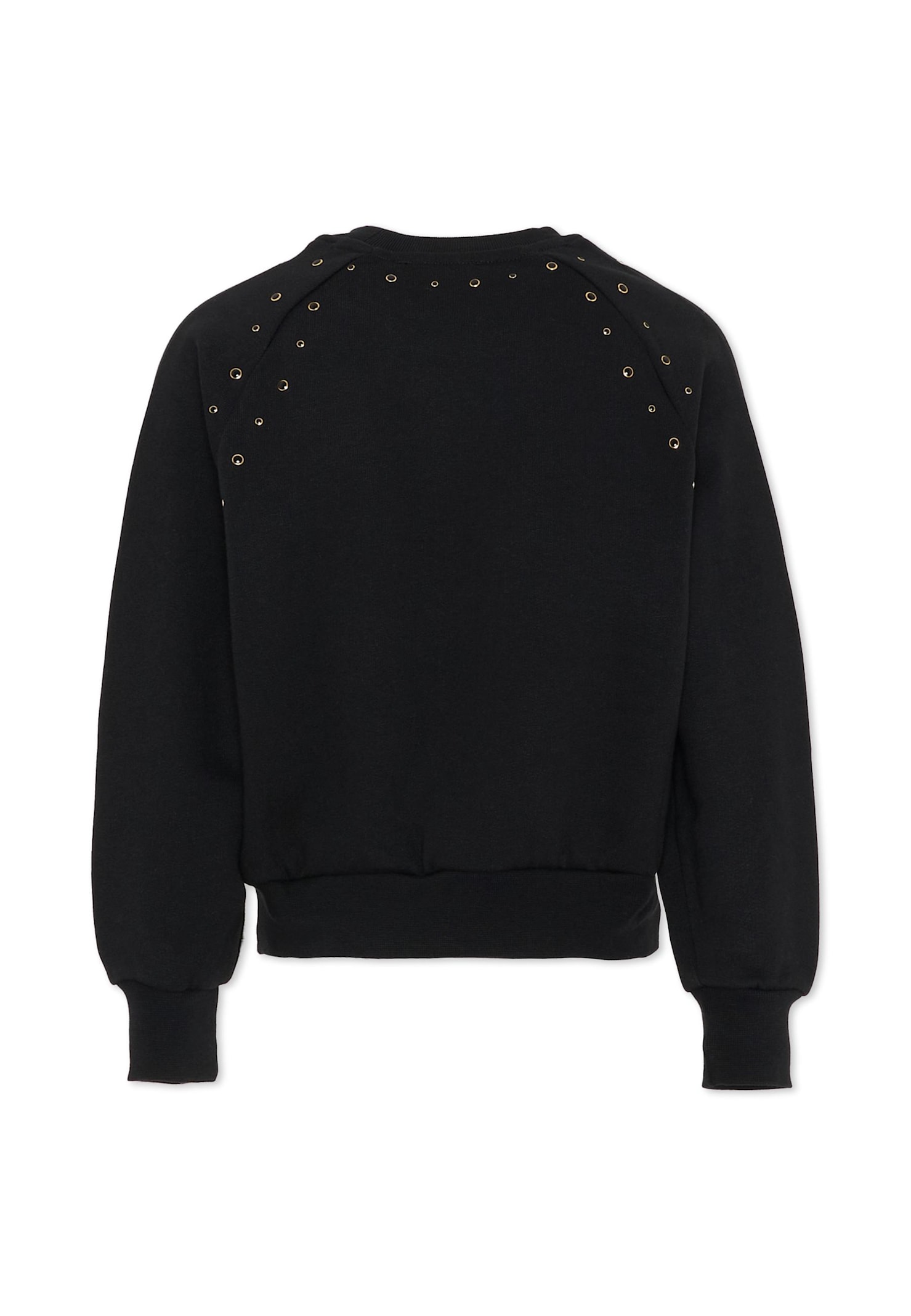 Msgm Black Sweatshirt For Girl With Stunds In Black