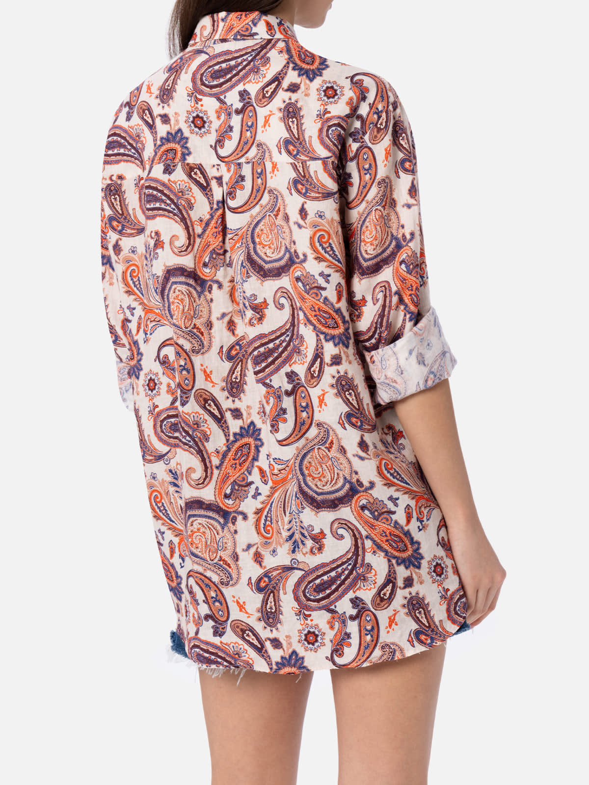Mc2 Saint Barth Woman Texan Style Shirt Alodie With Pockets In White