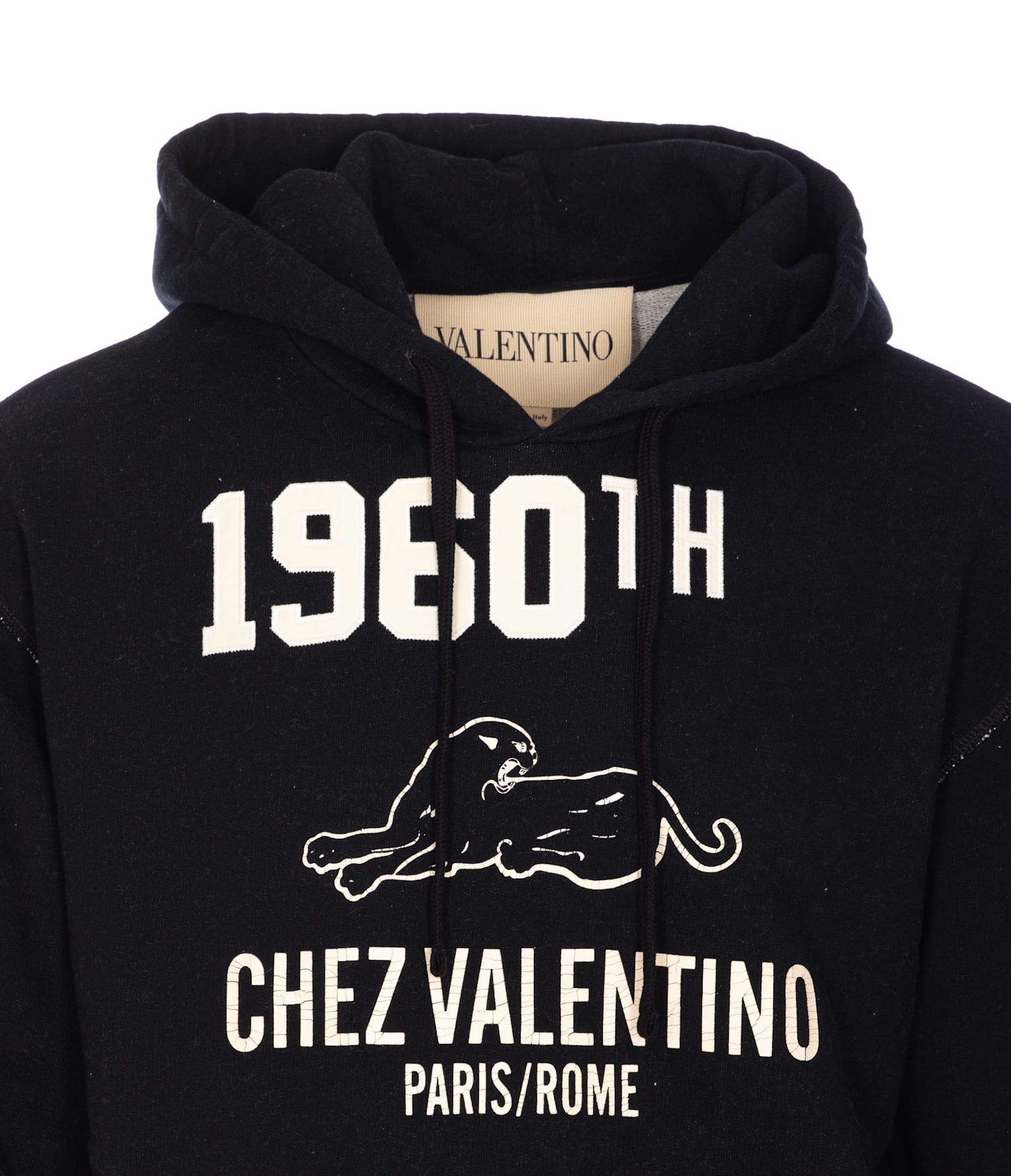 Valentino Cotton Fabric Sweatshirt With Comfortable Fit In Black