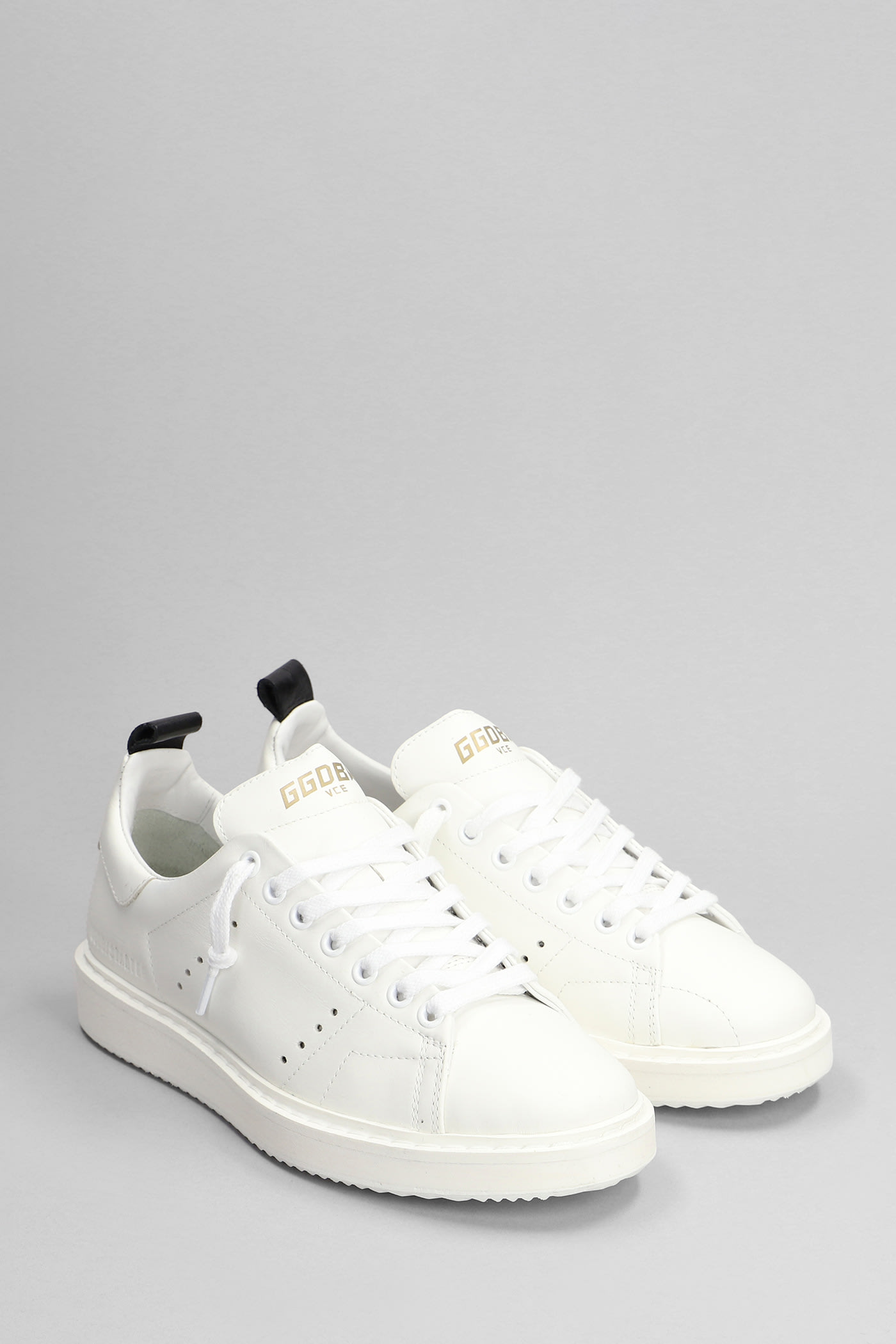 Shop Golden Goose Starter Sneakers In White Leather