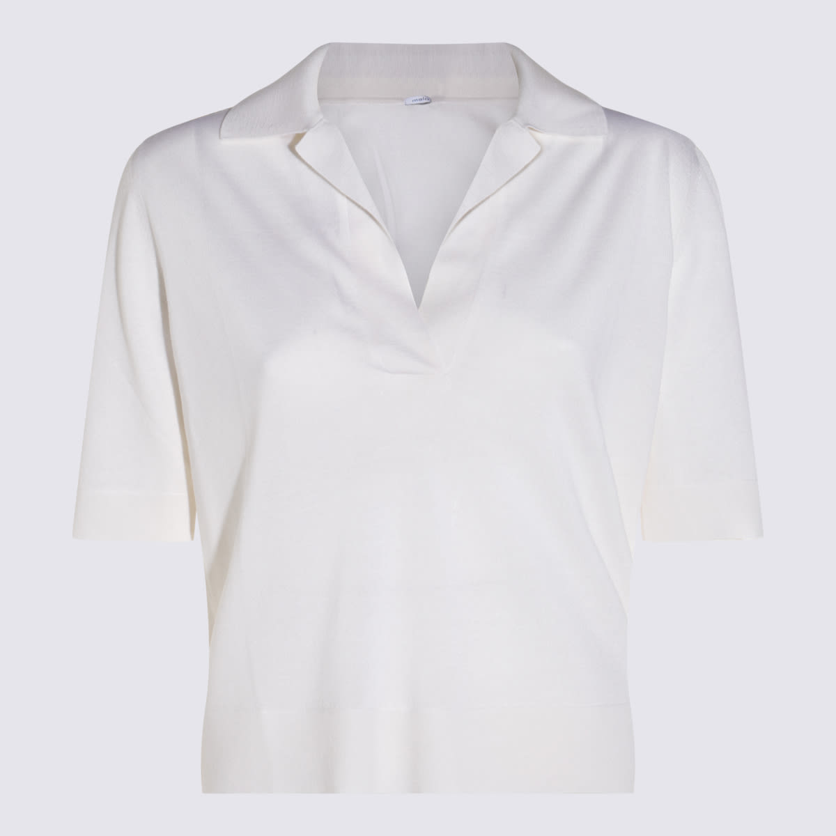 MALO WHITE WOOL POLO SHIRT