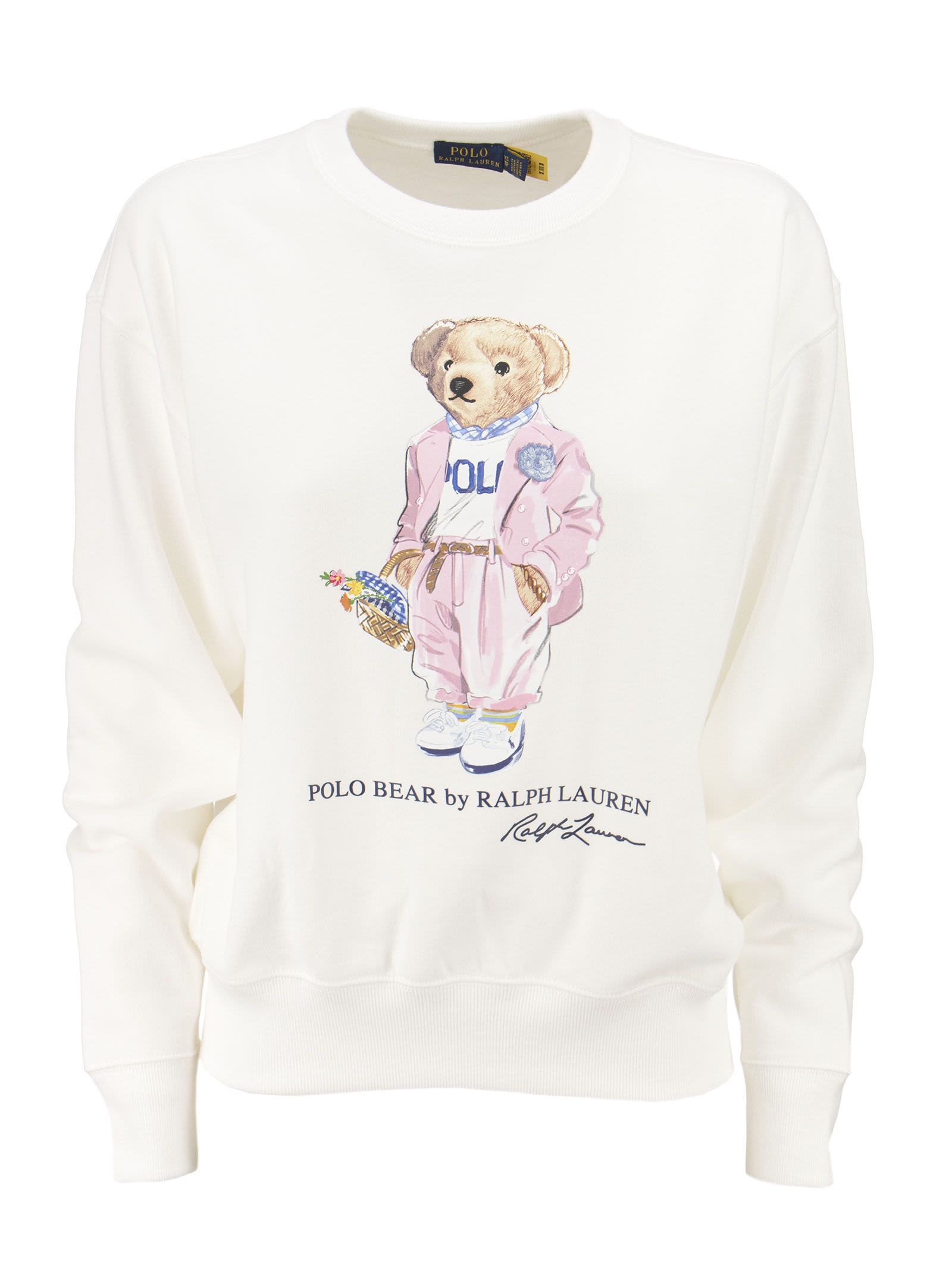 Ralph Lauren White Sweatshirt With Bear Print | Smart Closet