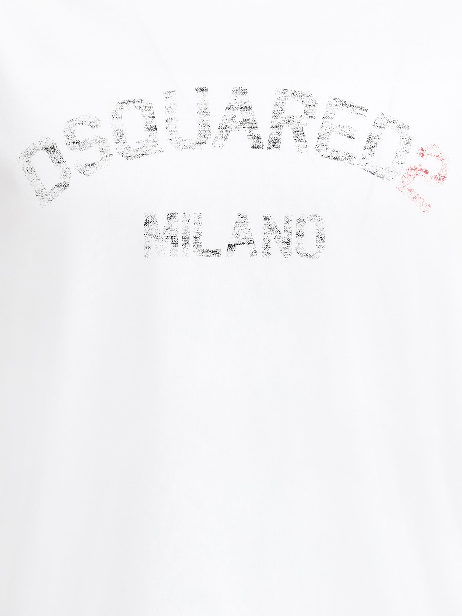 Dsquared2 Loose Fit White Cotton Jersey T-shirt With Vintage-effect Logo In White