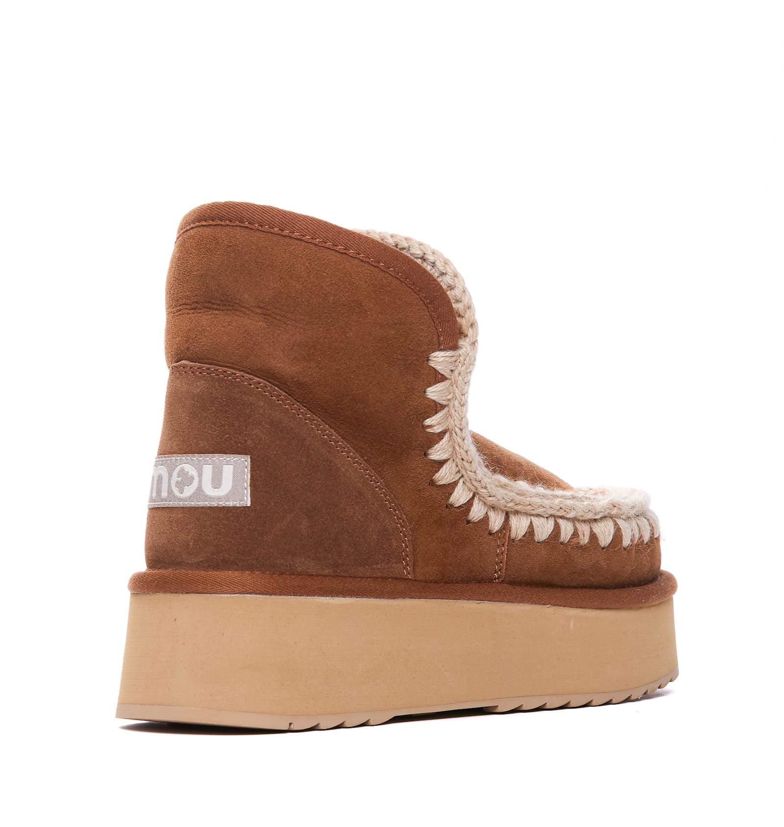 Shop Mou Mini Eskimo Platform Booties In Brown