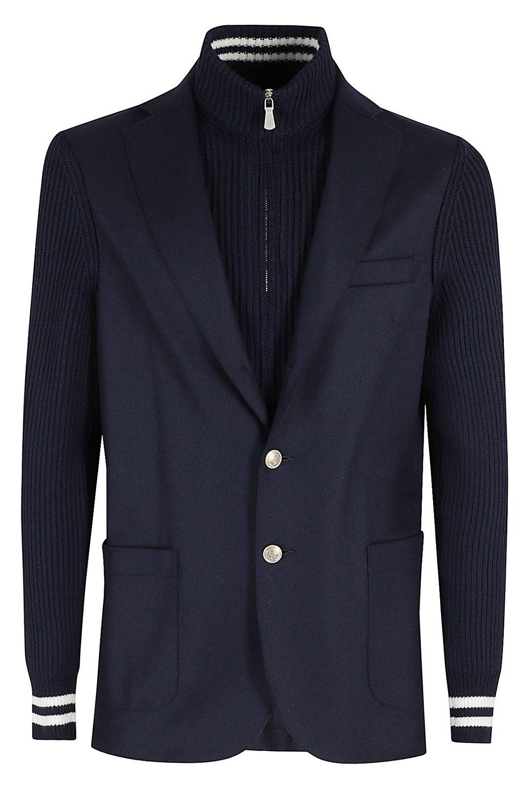 Layered Single-breasted Tailored Blazer