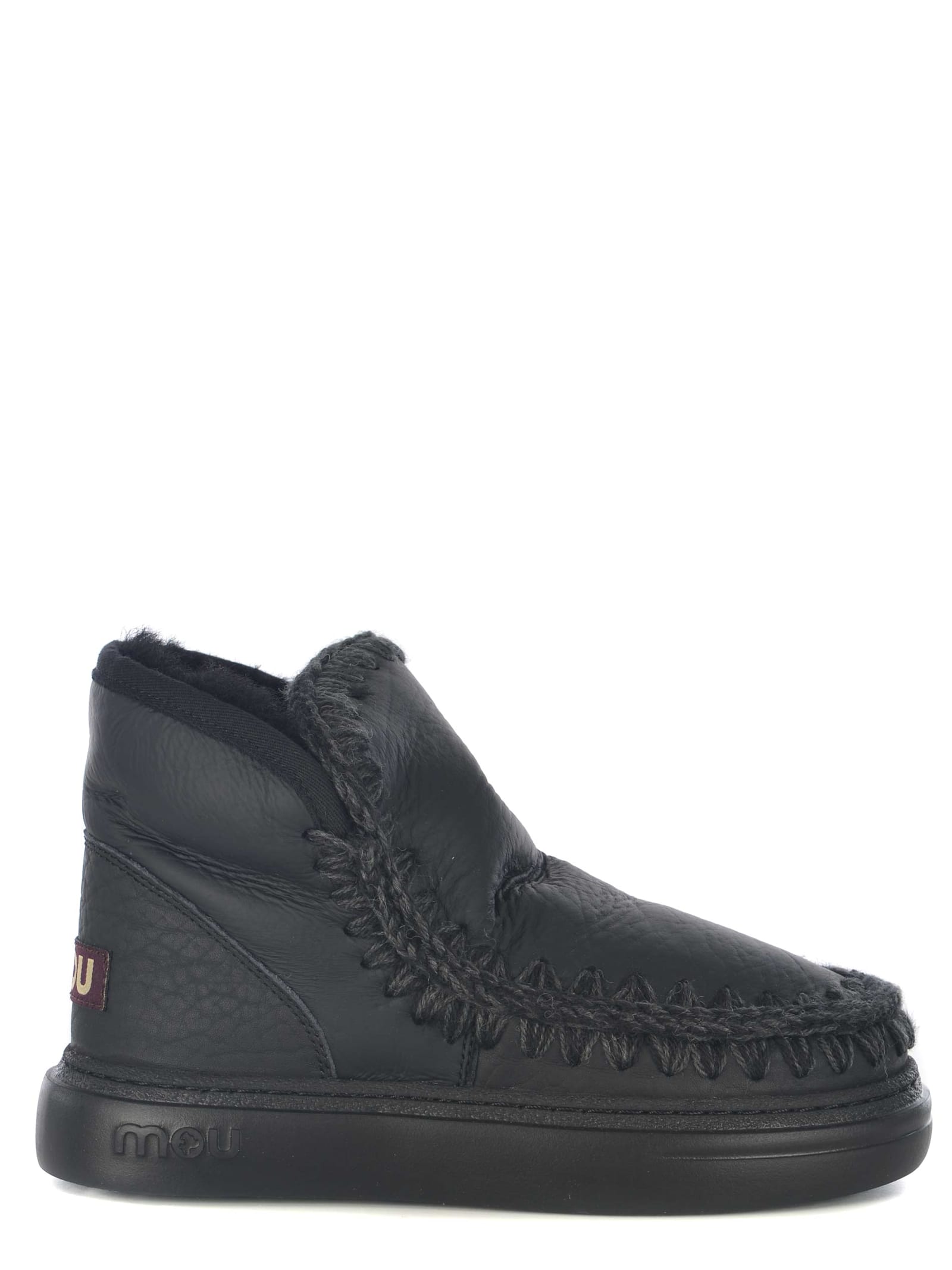 Shop Mou Boots  Eskimo Bold Made Of Genuine Leather In Black