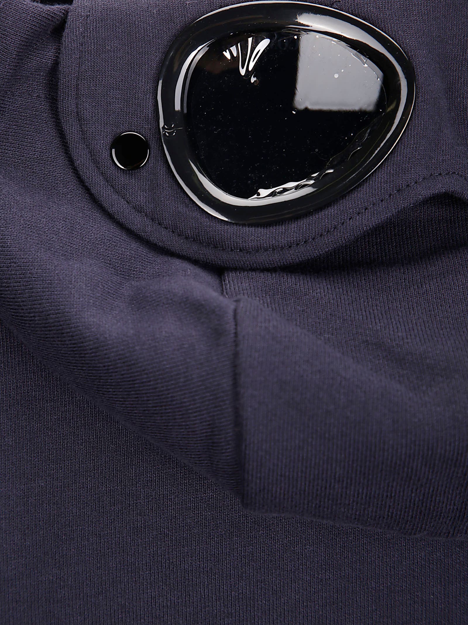 C.p. Company Sweatshirts Hooded Open In Diagonal Raised Fleece In Blue