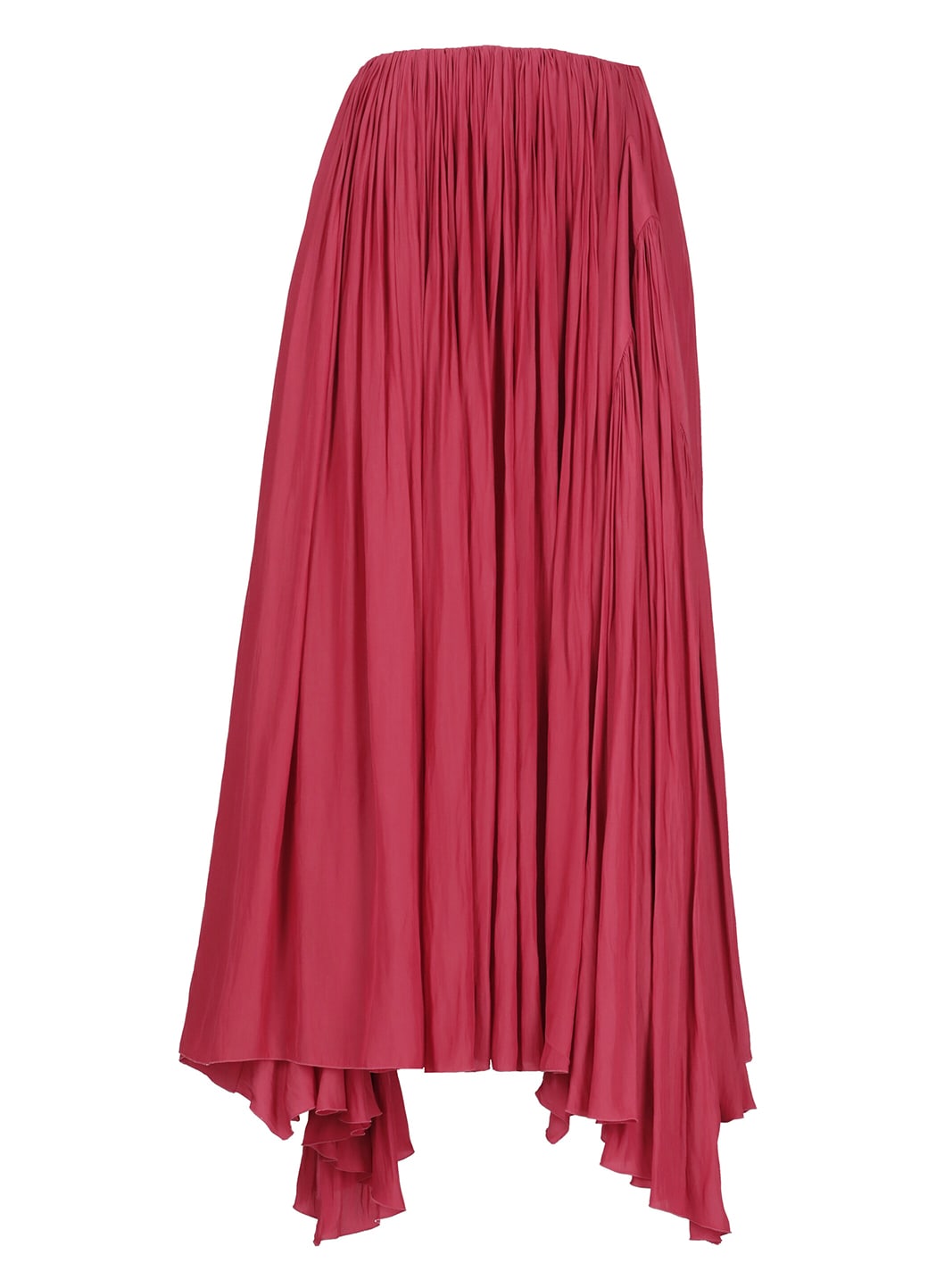 Shop Lanvin Long Pleated Skirt In Fuchsia