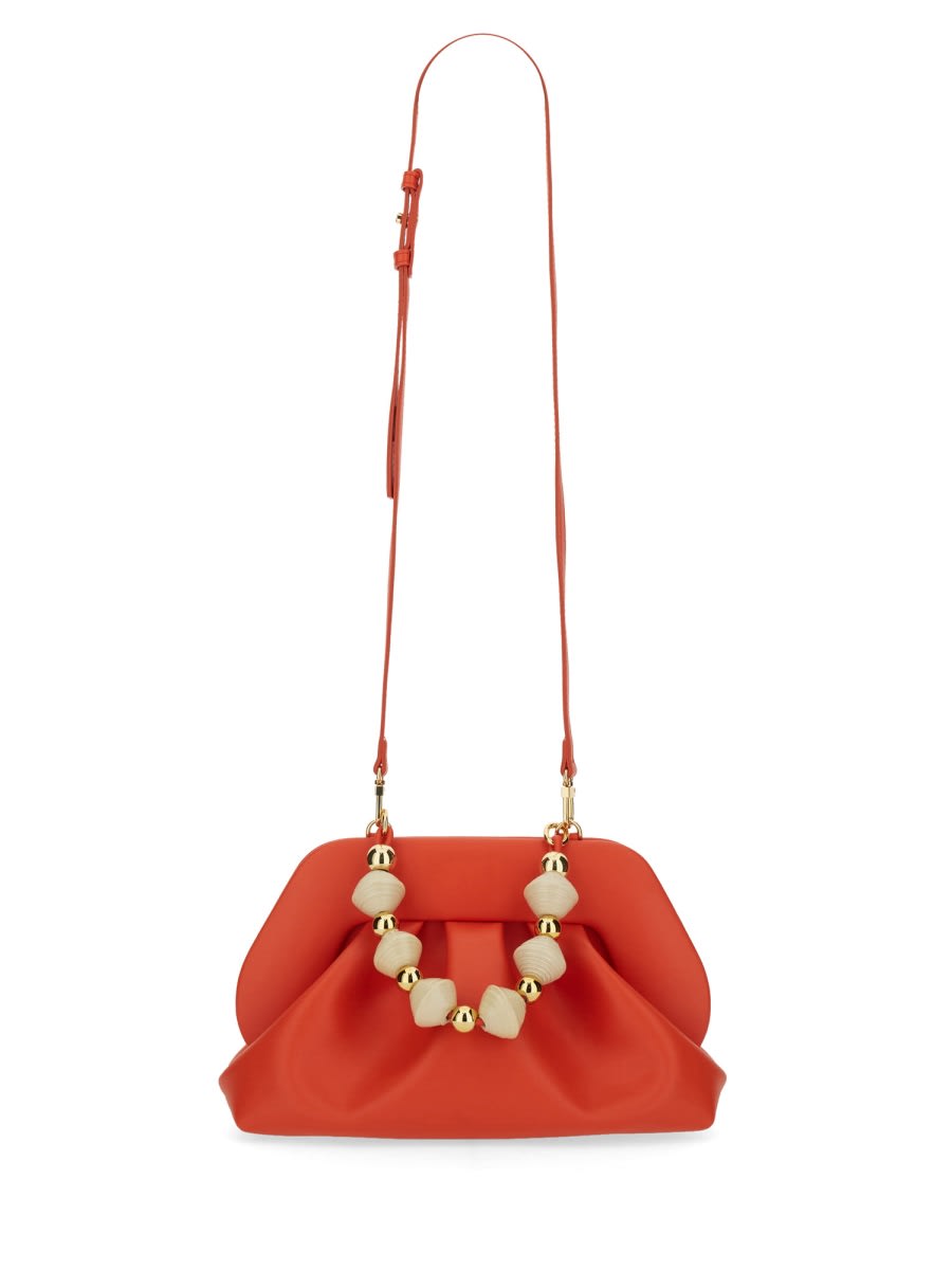 Themoirè "tia" Clutch Pleated Beaded Handle