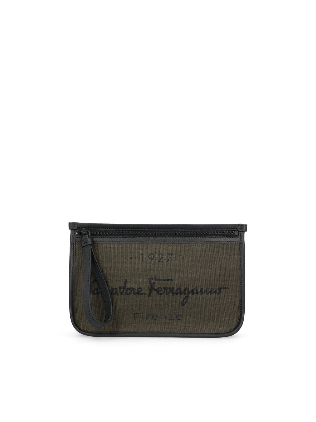 Salvatore Ferragamo 1927 Logo Printed Toiletry Bag