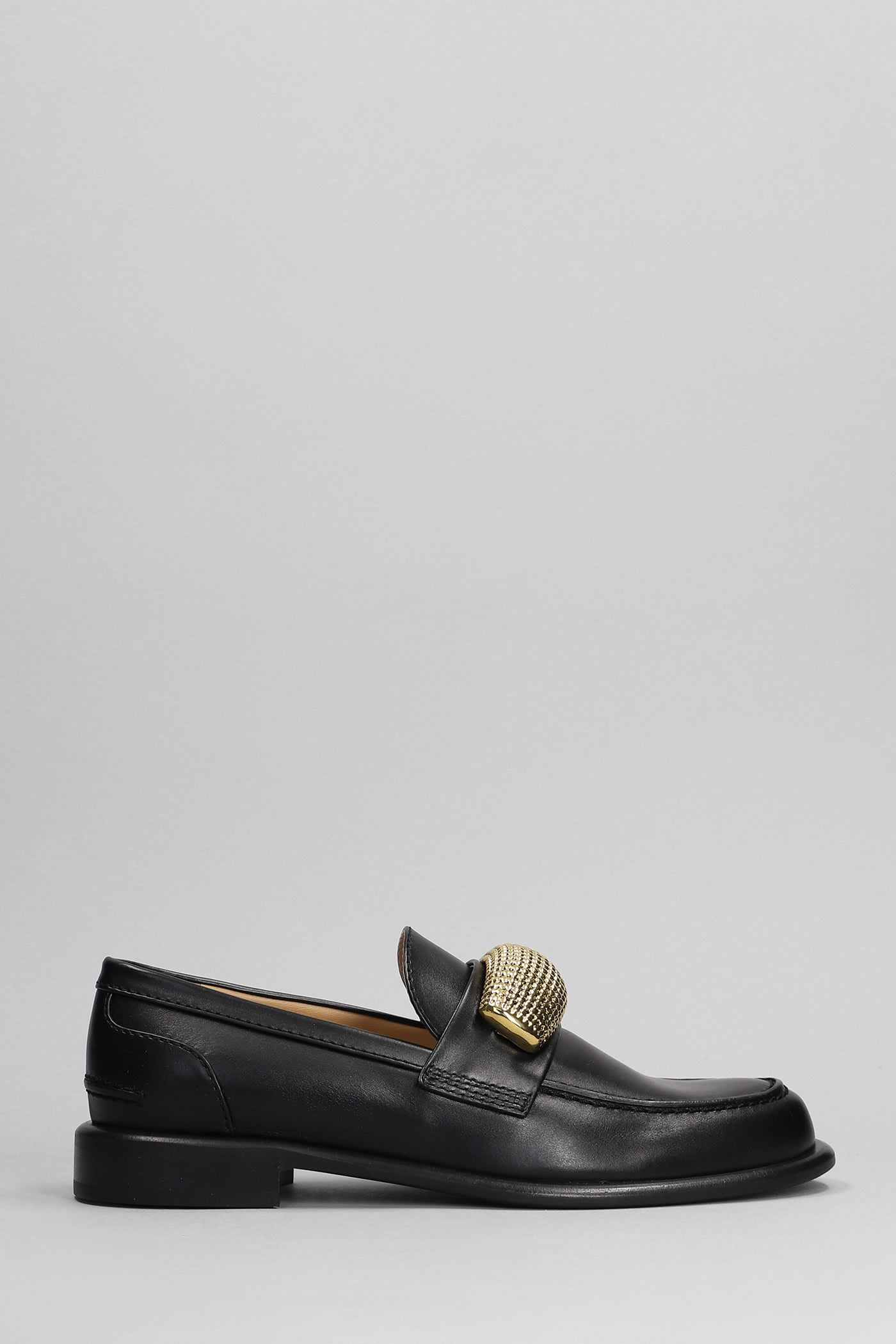 J.W. Anderson Pop Corn Macassin Loafers In Black Leather