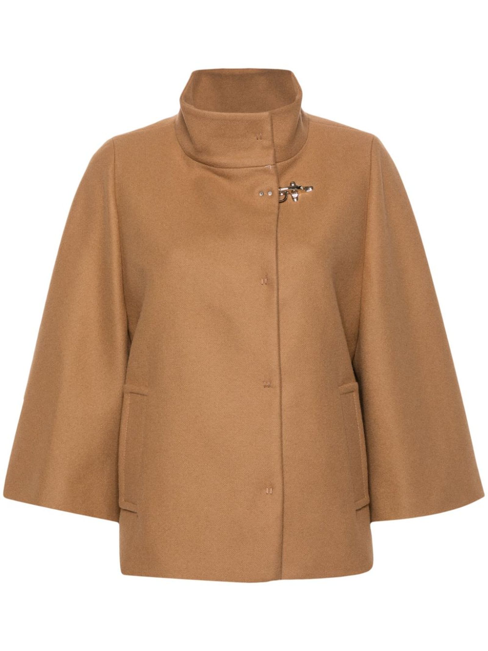 Shop Fay Beige Virgin Wool Blend Felted Coat