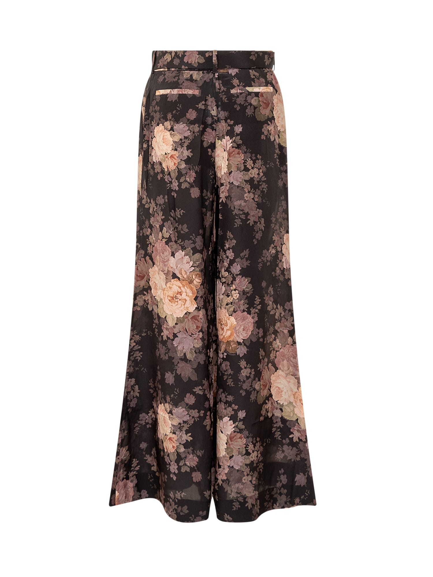 Shop Zimmermann Pant In Black Rococo Floral