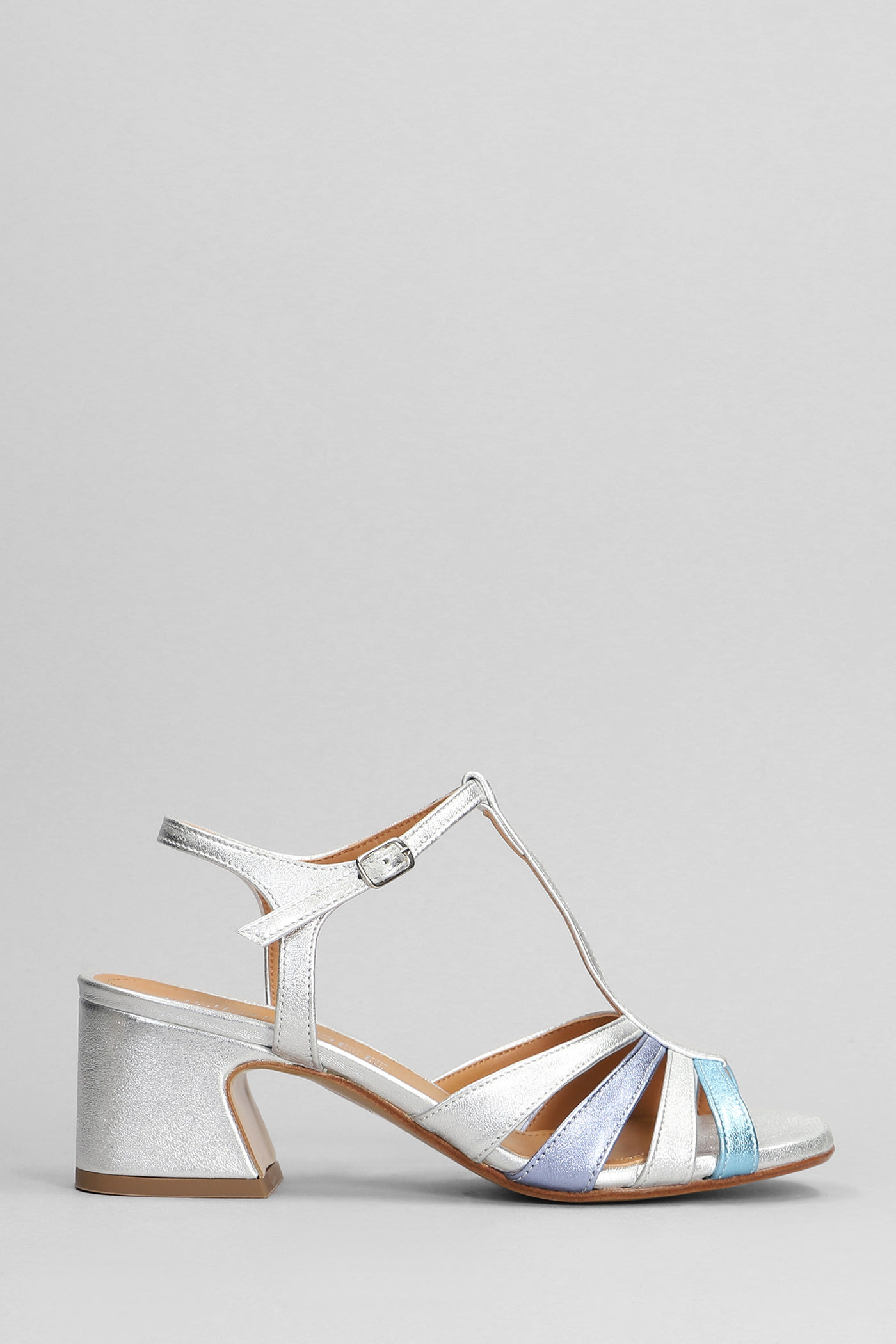 Julie Dee Sandals In Silver Leather