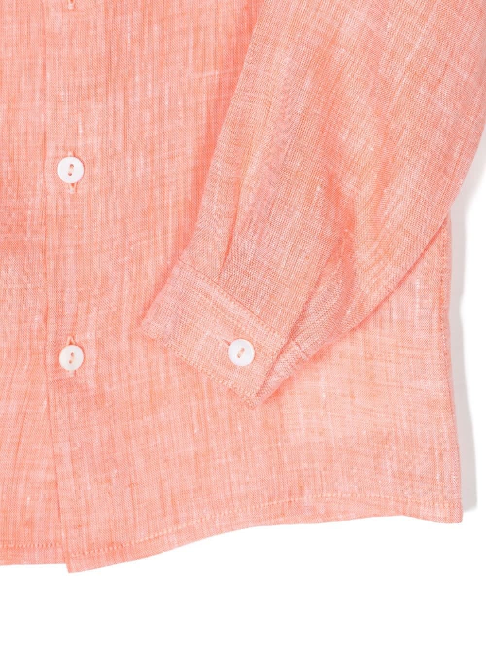 Shop Little Bear Camicia In Lino In Orange