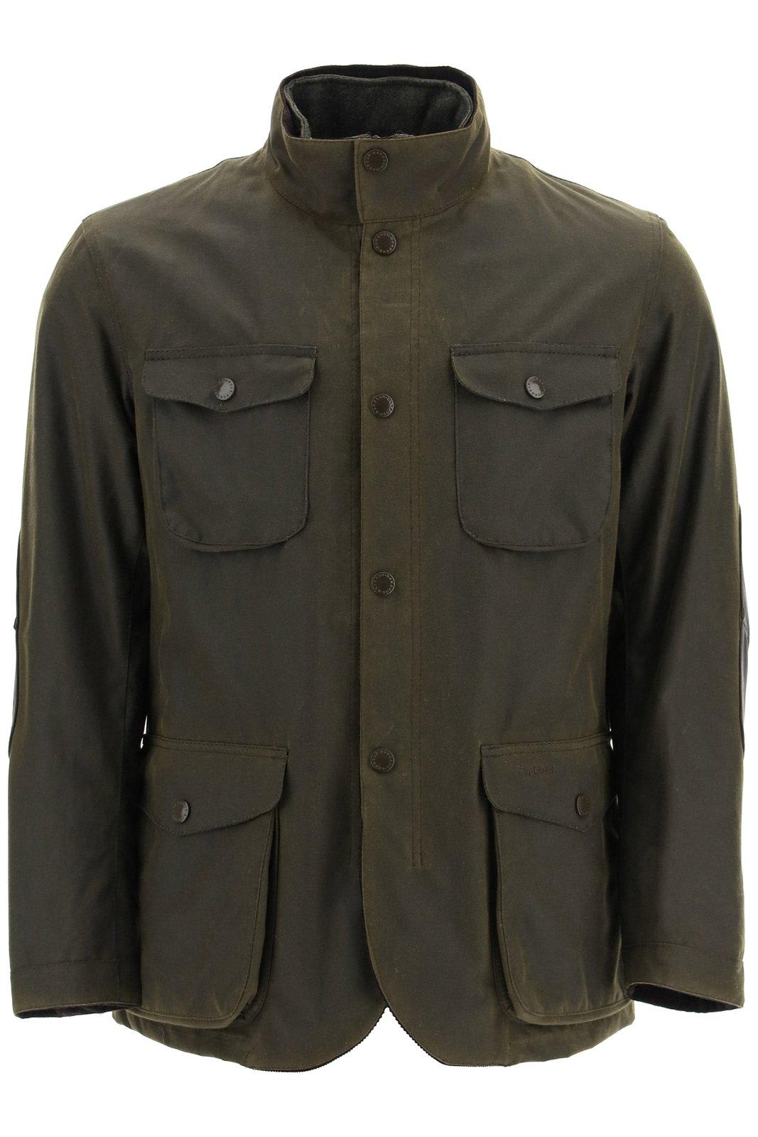 Shop Barbour High-neck Chest Pocket Jacket  In Brown