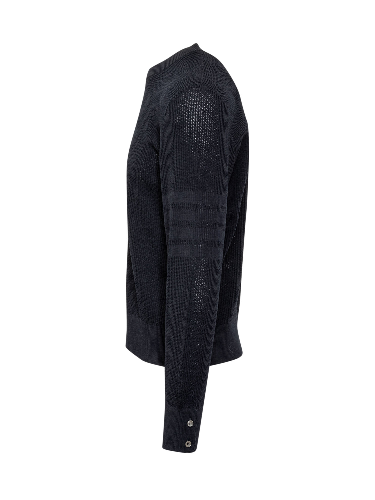 Thom Browne Virgin Wool 4bar Pullover In Navy