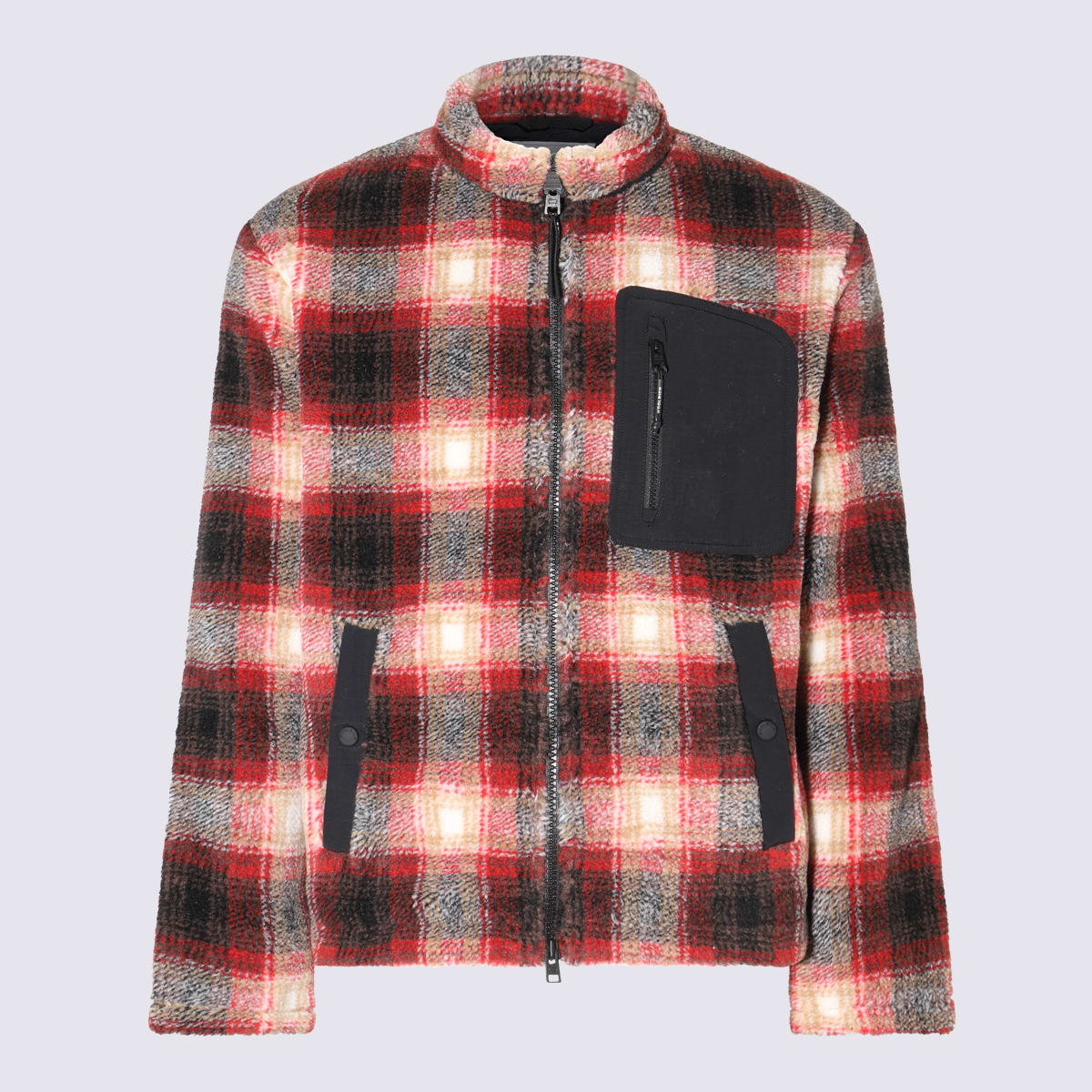 Shop Woolrich Multicolor Casual Jacket In Red