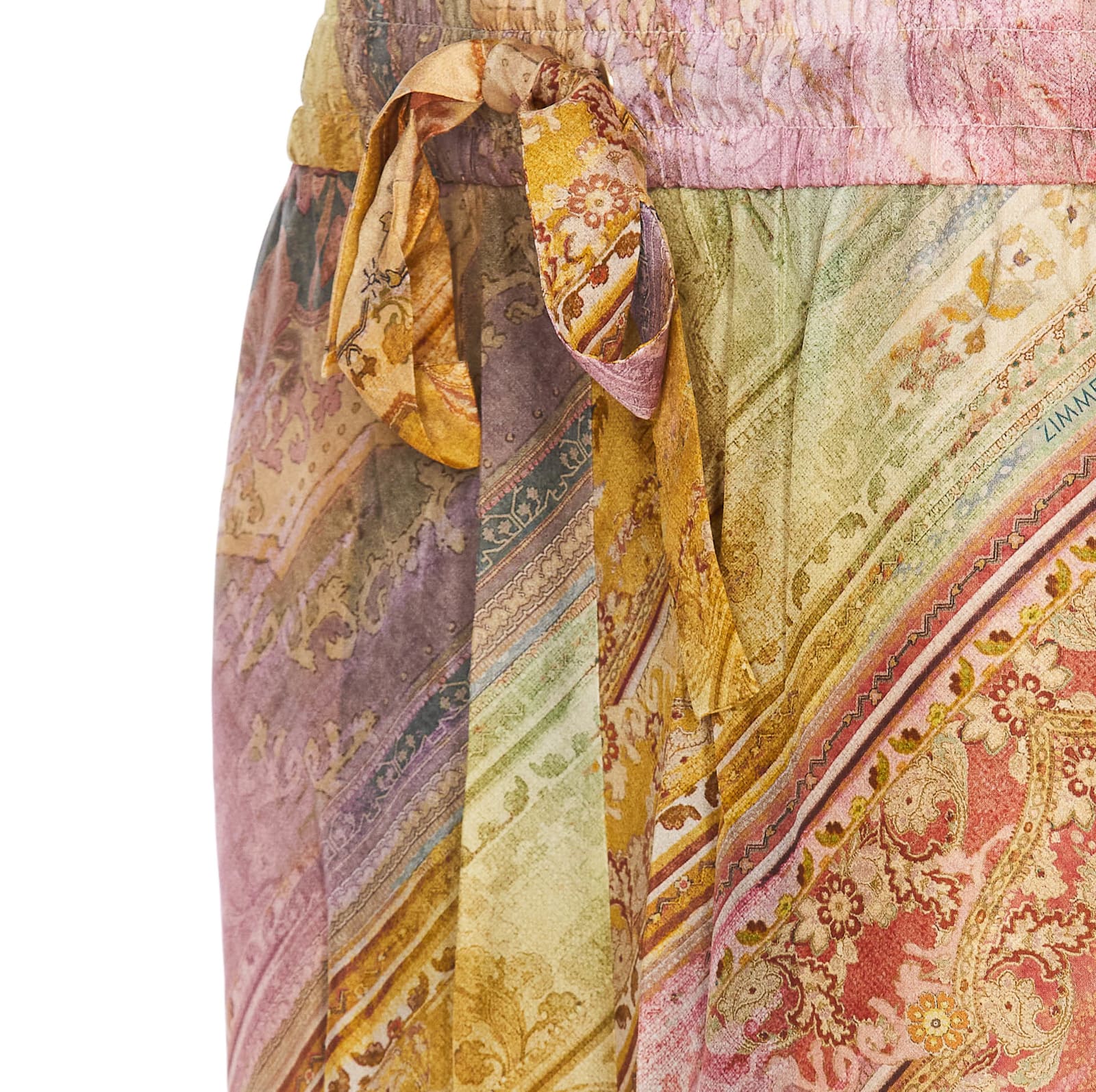 Zimmermann Womens Ombre Multi Tallow Relaxed-fit Silk Trousers Xs In Multicolour
