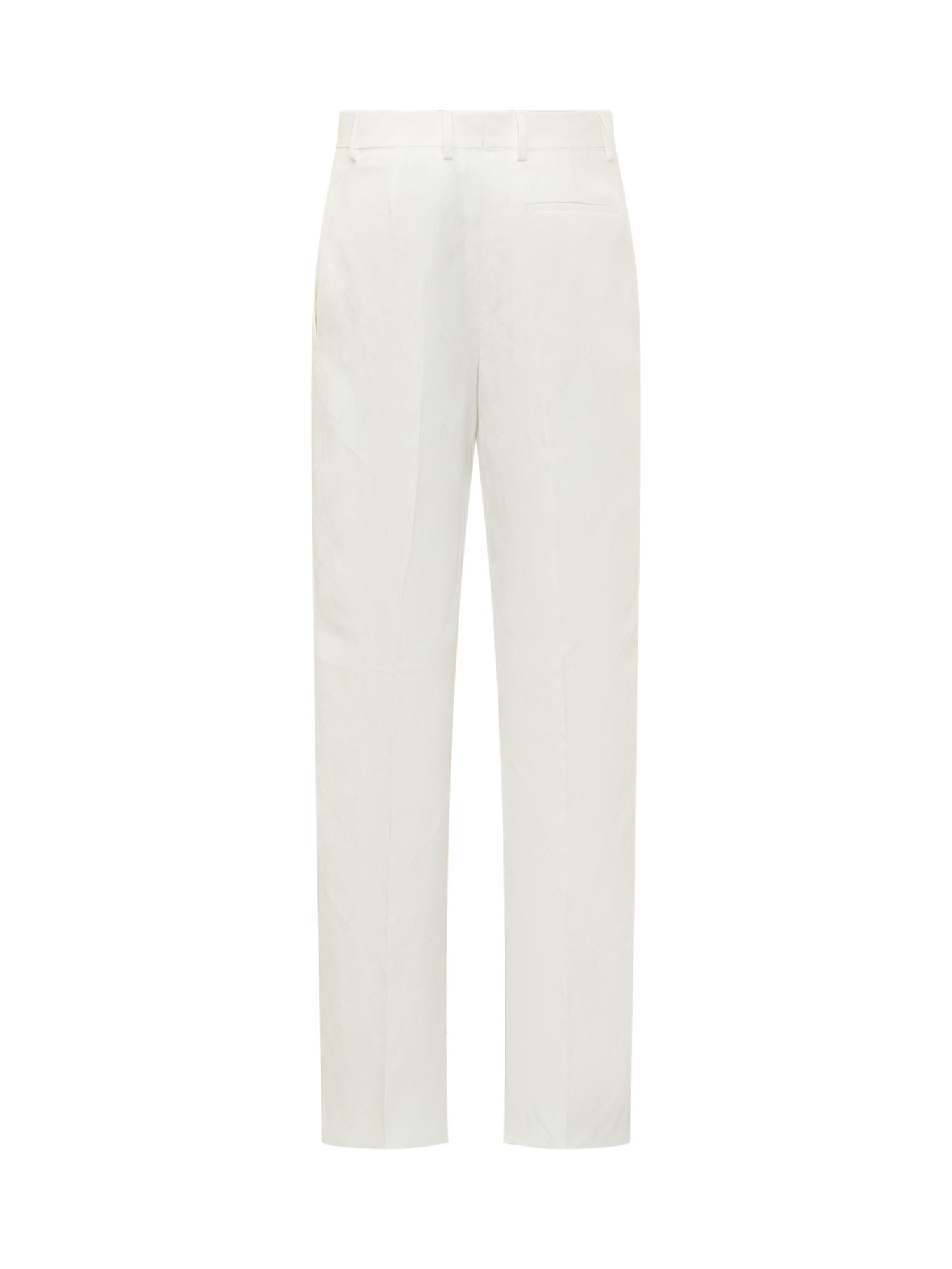 Shop Ferragamo Silk And Viscose Blend Trousers In White