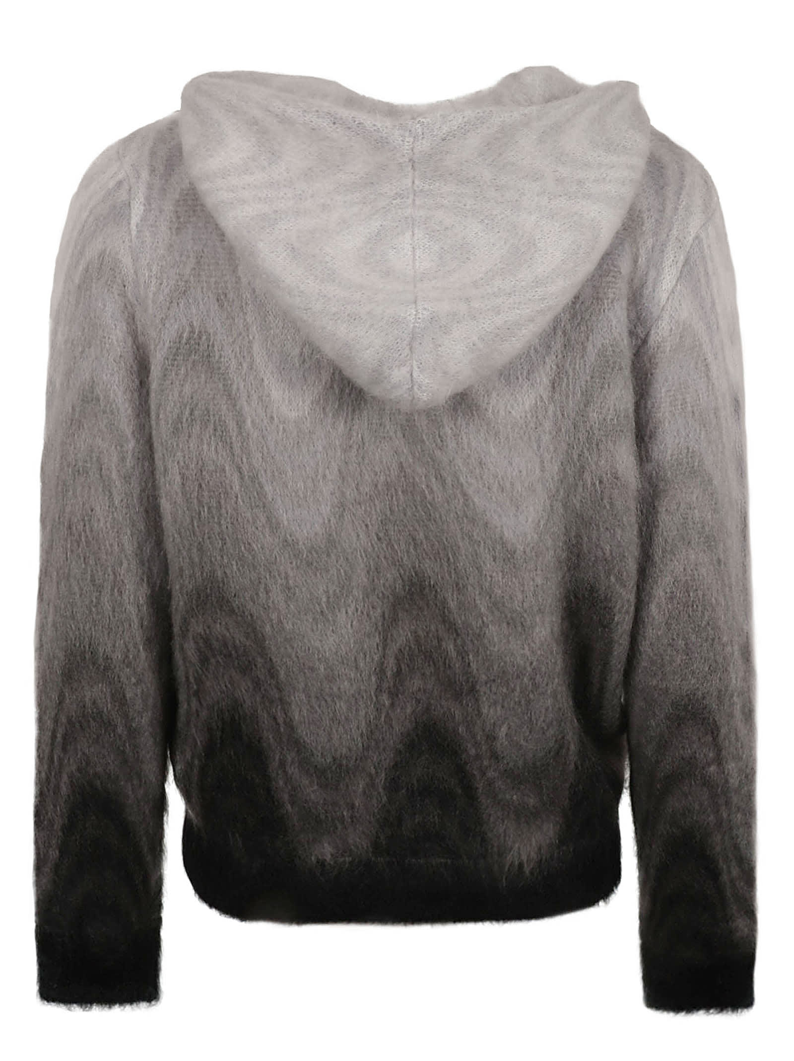Shop Etro Fur Coated Zipped Sweater In Grey