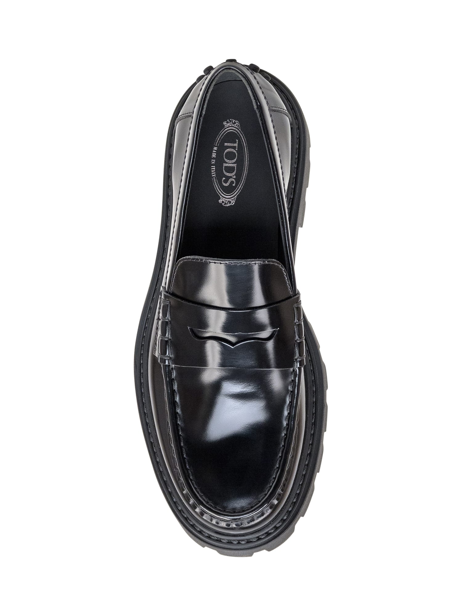 Shop Tod's Leather Loafers In Nero