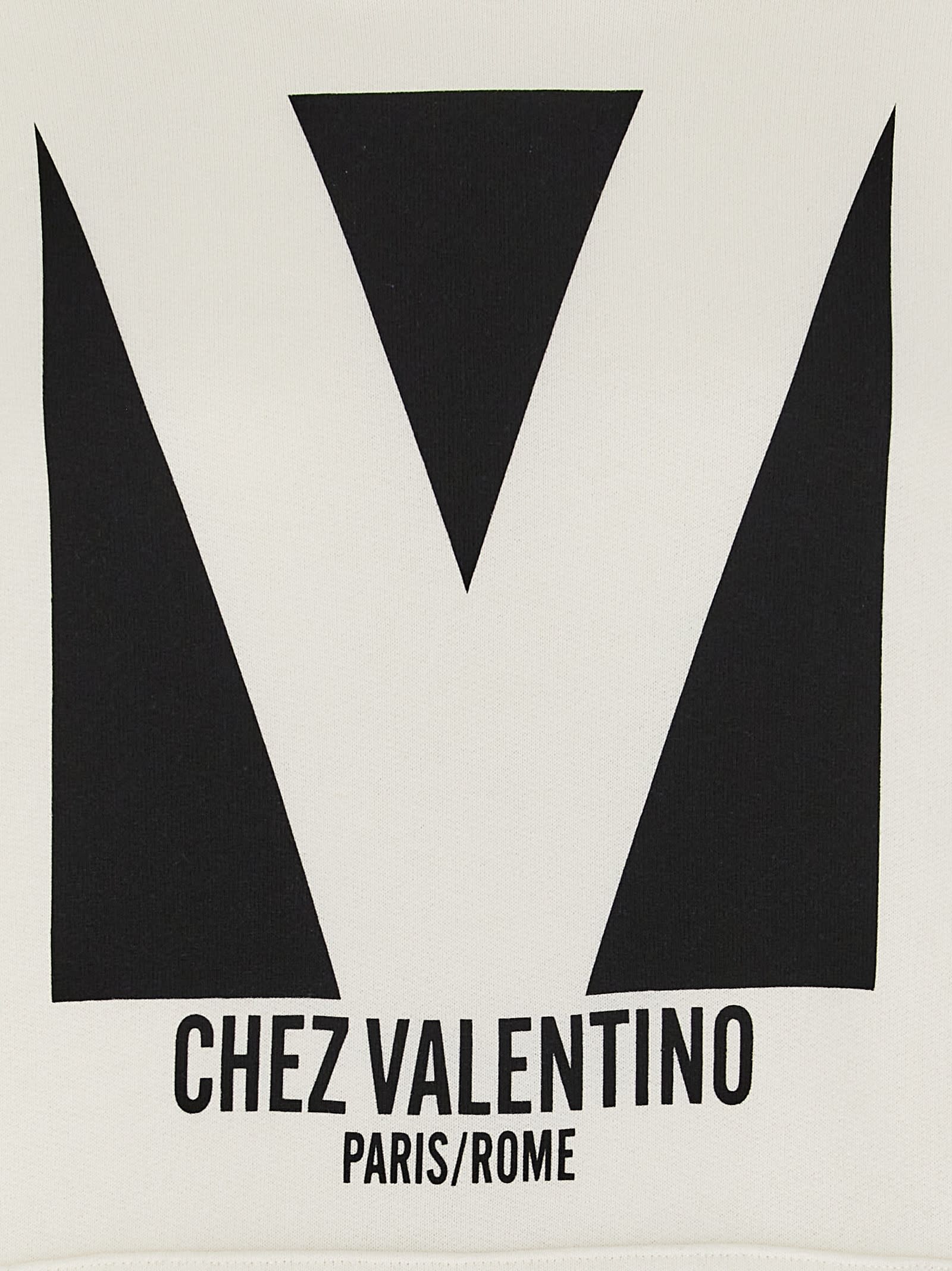 Valentino Garavani White Cotton Sweatshirt In Neutral