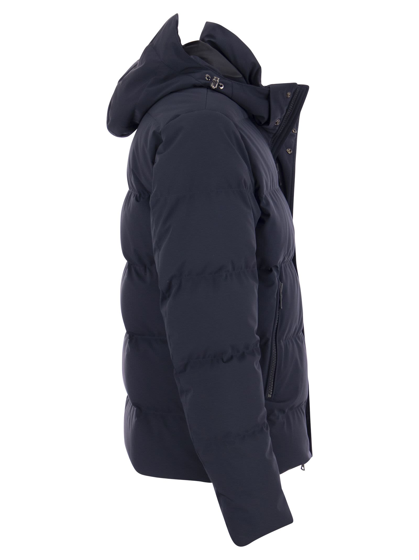 Shop Paul&amp;shark Down Jacket With Hood In Navy