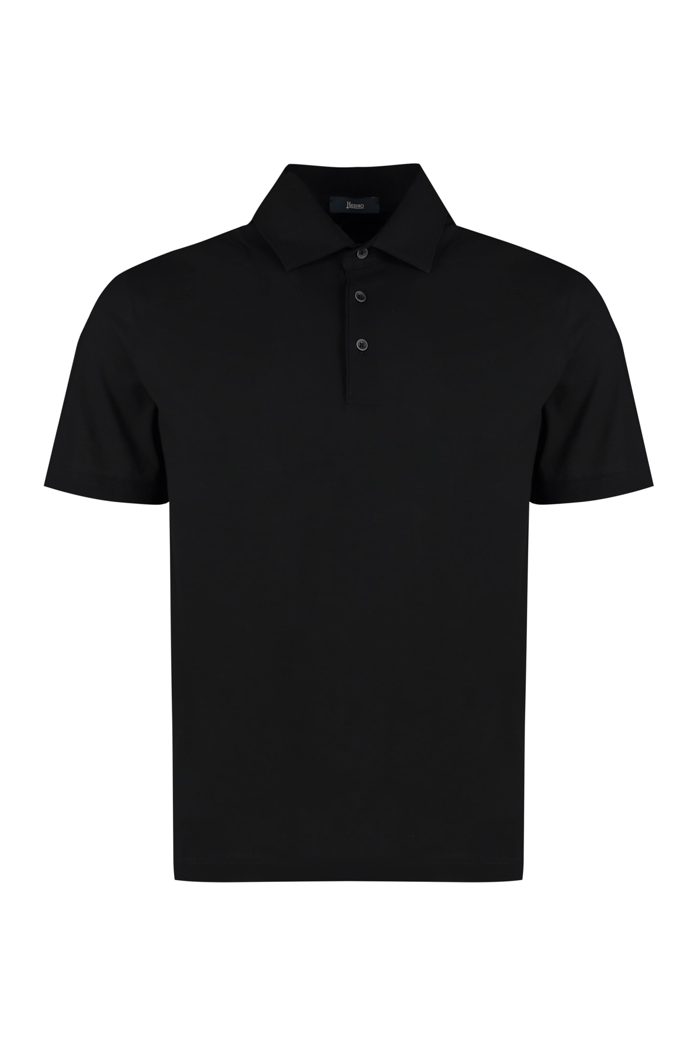 Herno Cotton Jersey Polo Shirt In Black