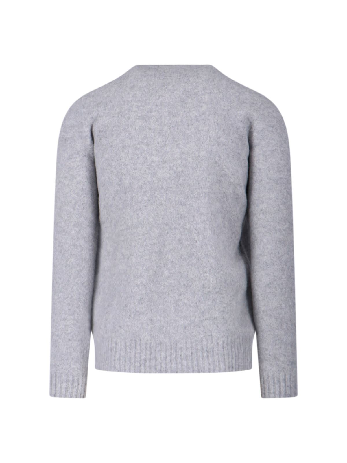Drumohr Soft Texture Ribbed Crewneck Knitwear In Gray