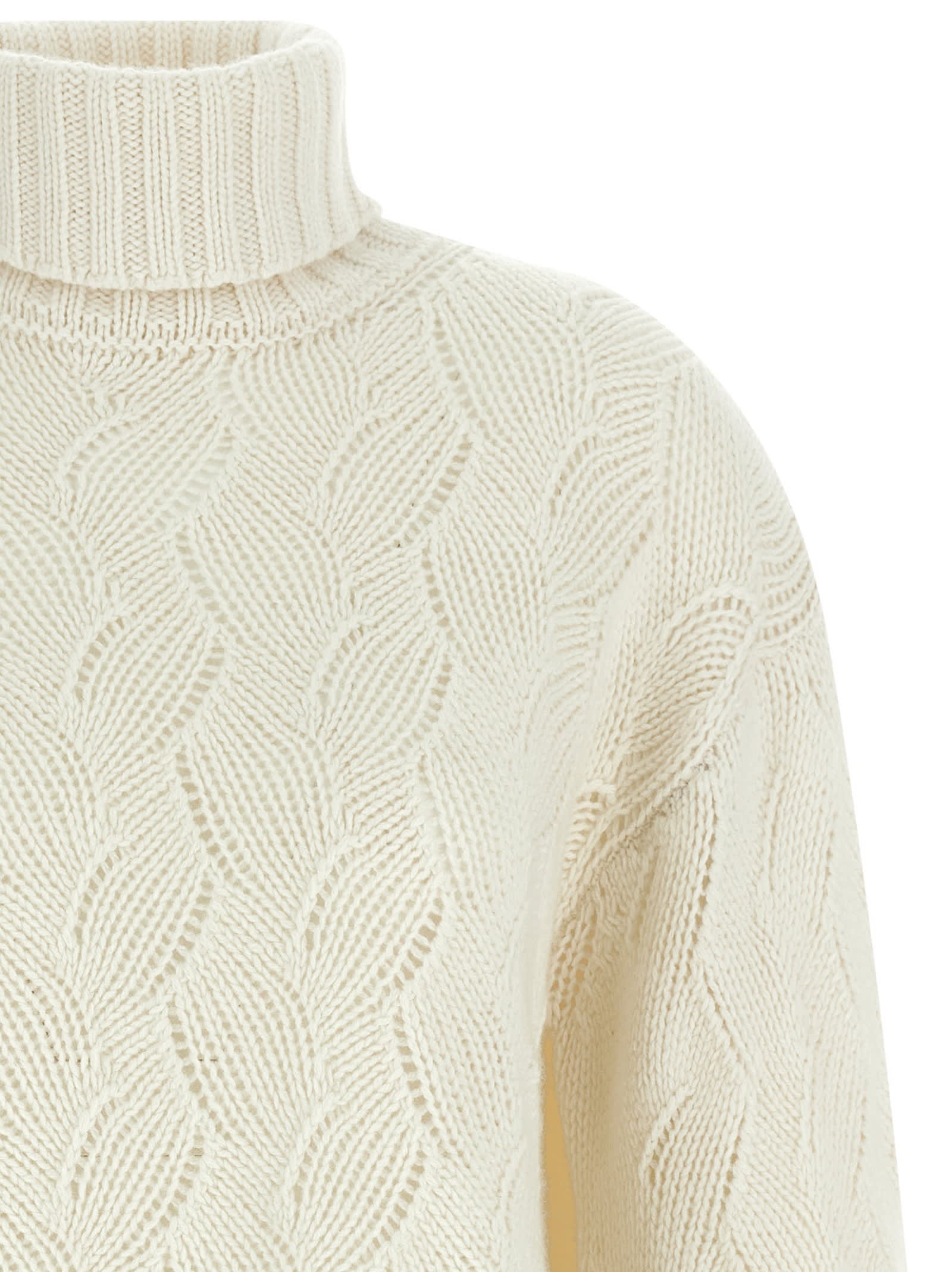 Twinset High Neck Sweater In Neutral