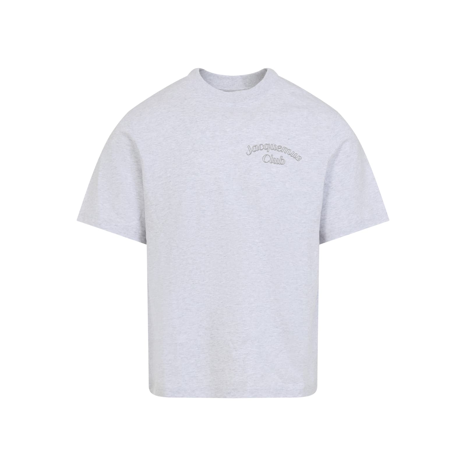 Jacquemus Grey Cotton T-shirt With Embroidered Logo In White