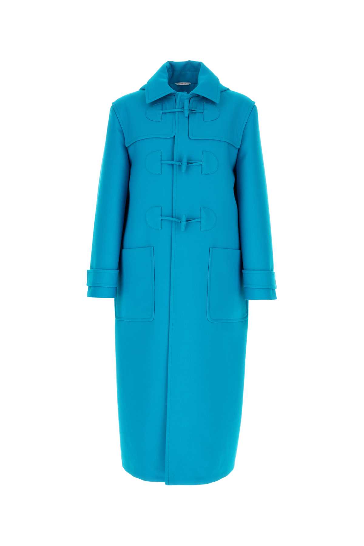 VALENTINO TURQUOISE WOOL BLEND MONTGOMERY 