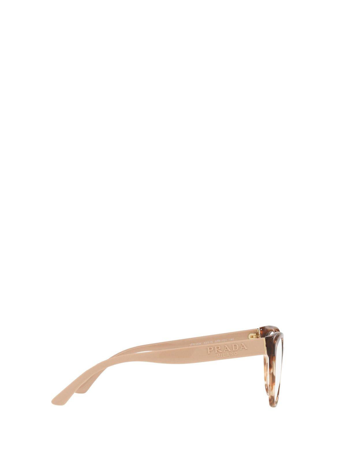 Shop Prada Cat-eye Frame Glasses In 07r1o1