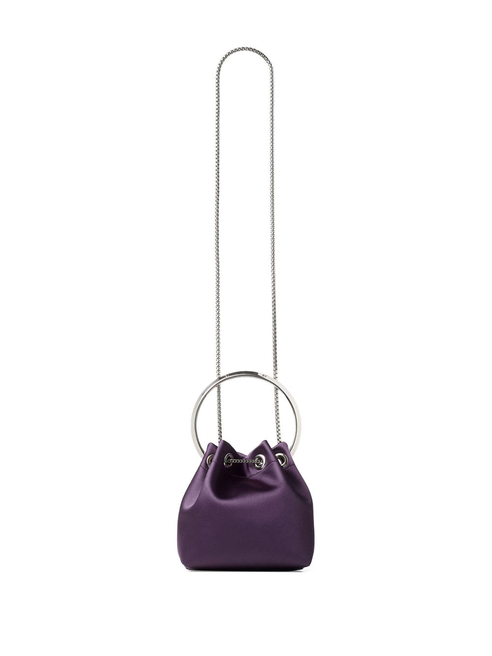Jimmy Choo Bon Bon Leather Bucket Bag In Burgundy