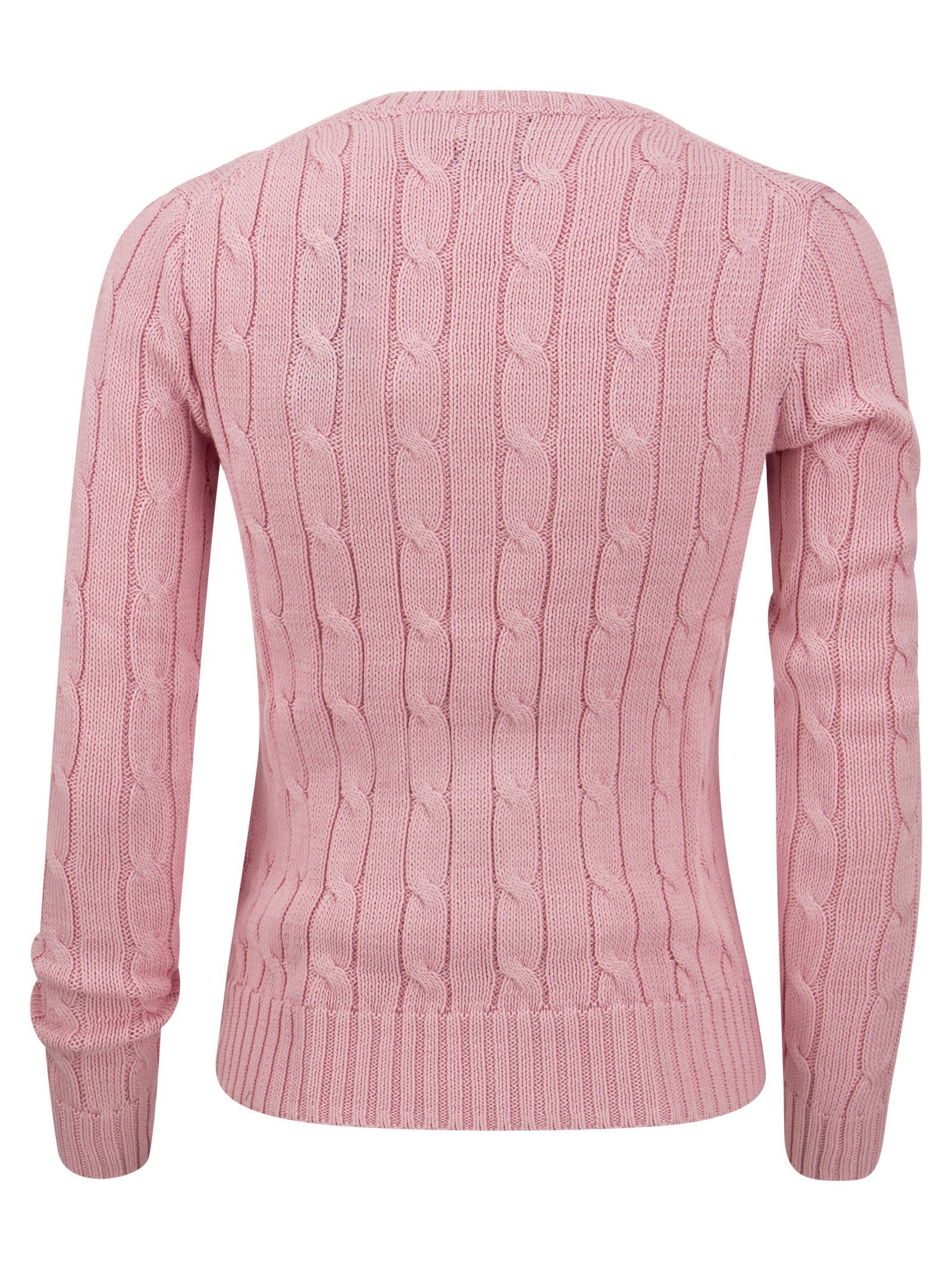 Shop Polo Ralph Lauren Slim-fit Cable Knit In Pink