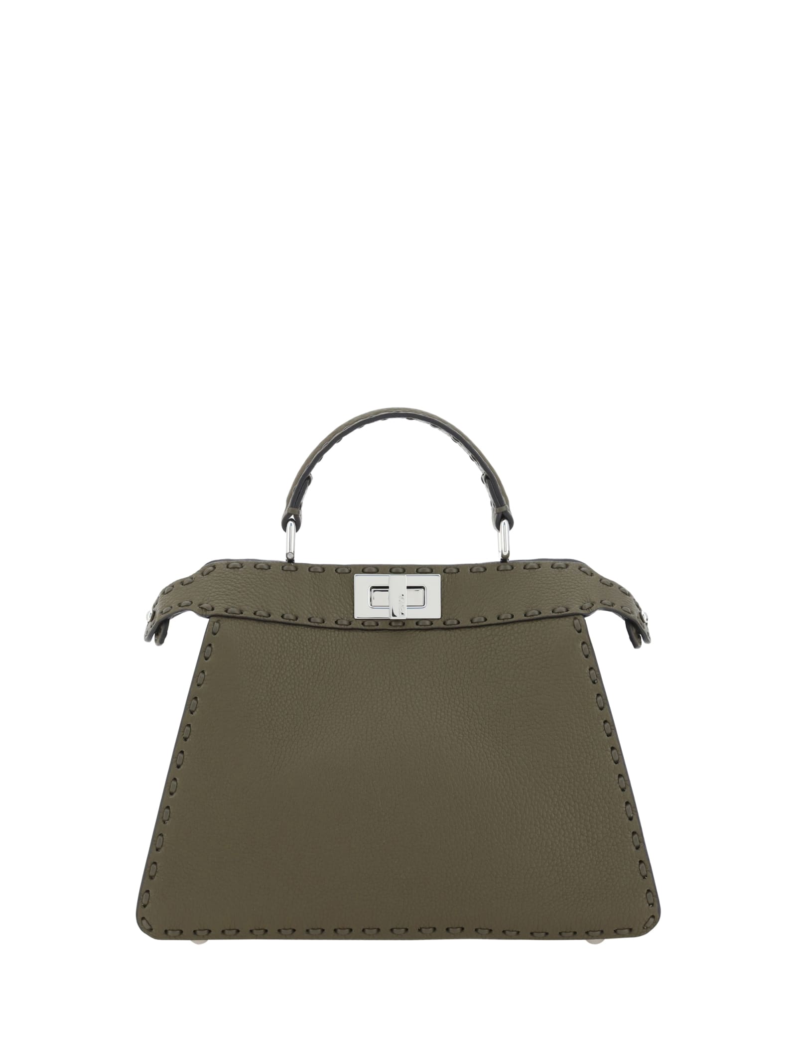 Shop Fendi Peekaboo Handbag In Brown