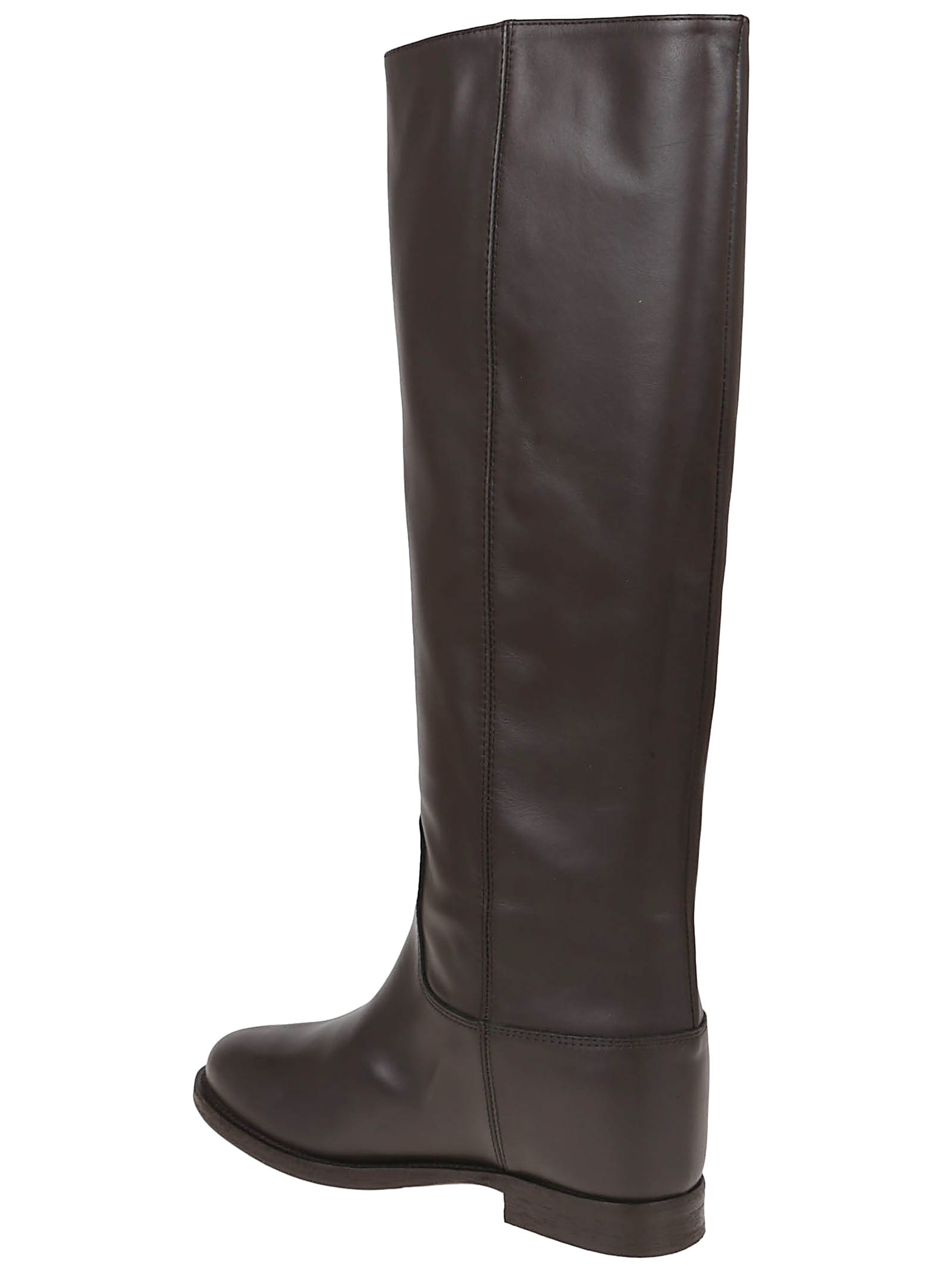 Via Roma 15 V-neck Accessory Boot With Split In Brown