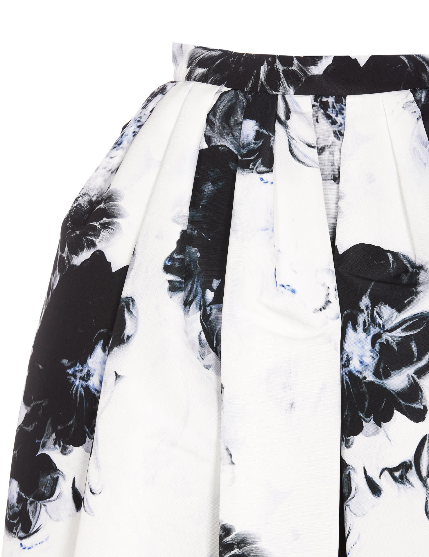 Shop Alexander Mcqueen Chiaroscuro Pleated Midi Skirt In White